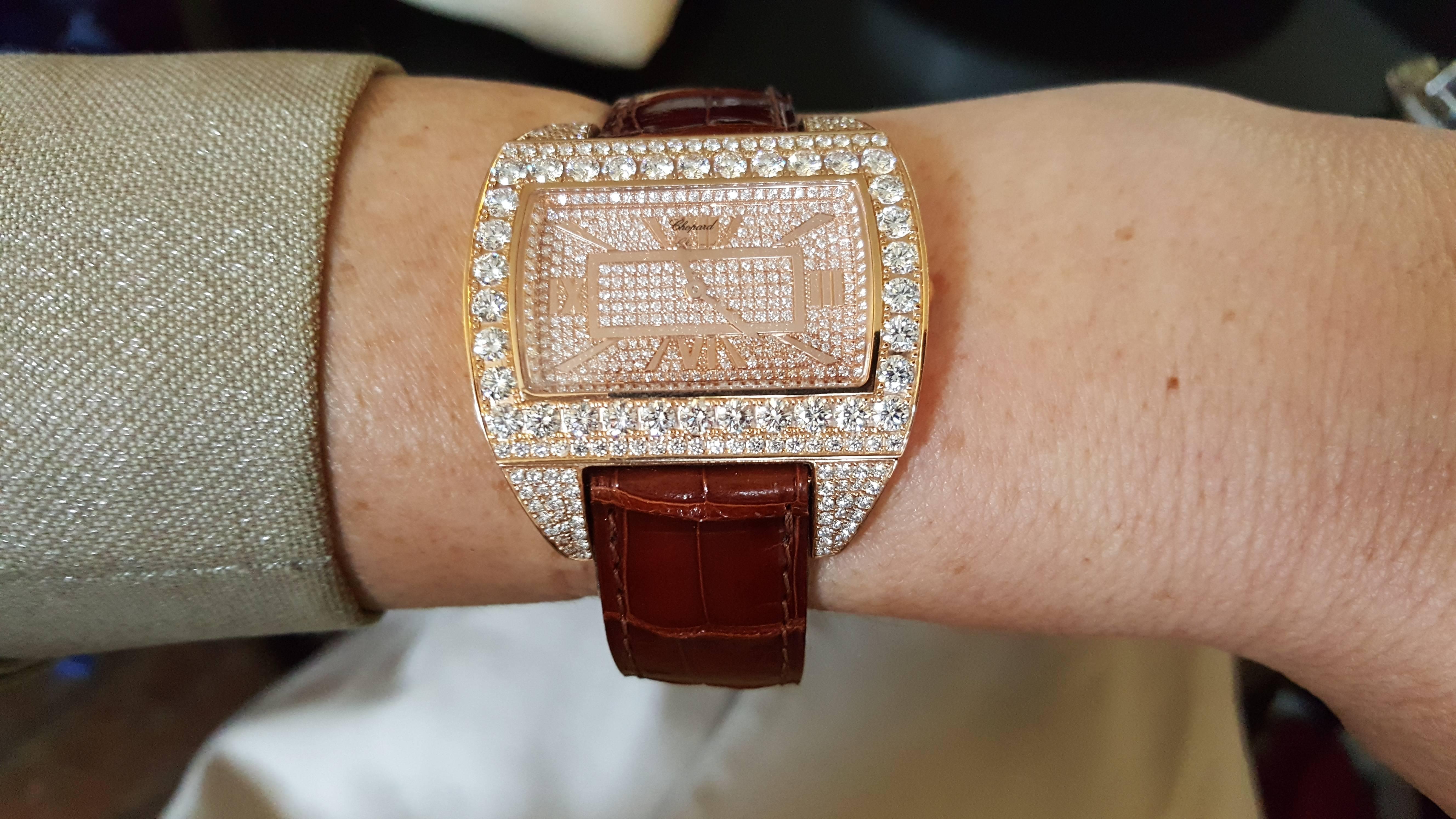 Rose Gold Ladies Wristwatch by Chopard For Sale 1