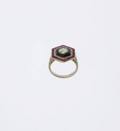 Ruby and Diamond Ladies Gold Ring