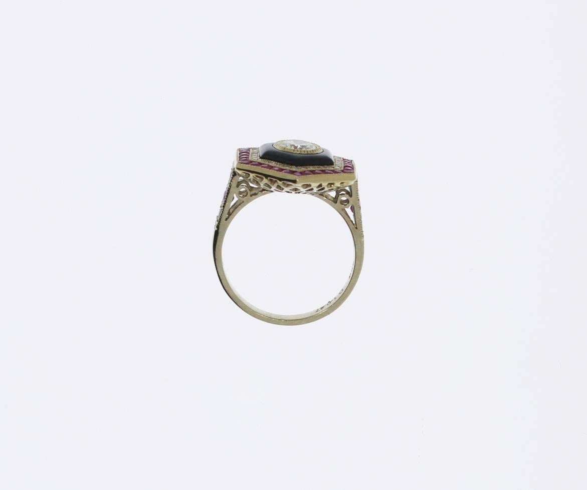 Women's Ruby and Diamond Ladies Gold Ring