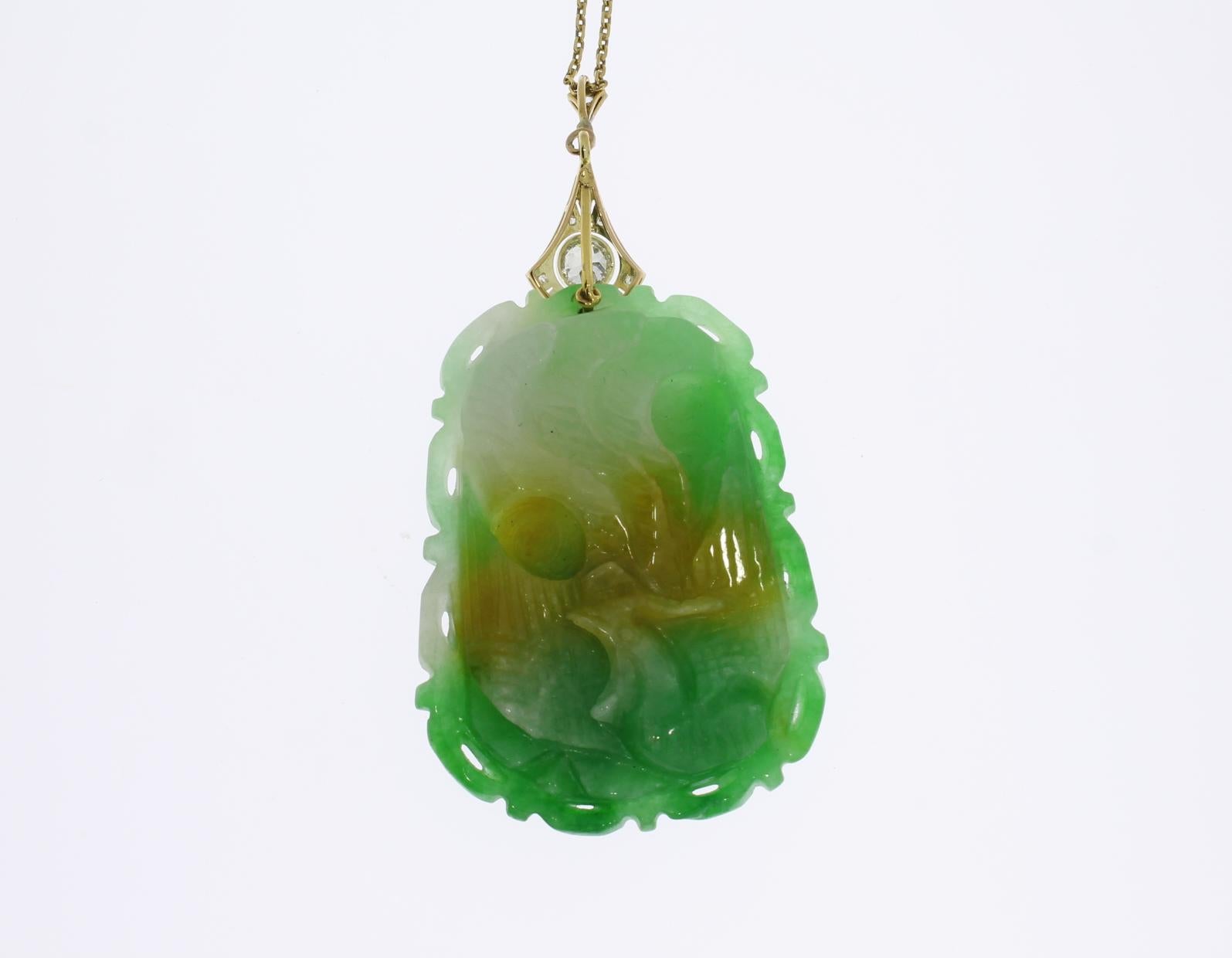 jade gold pendant