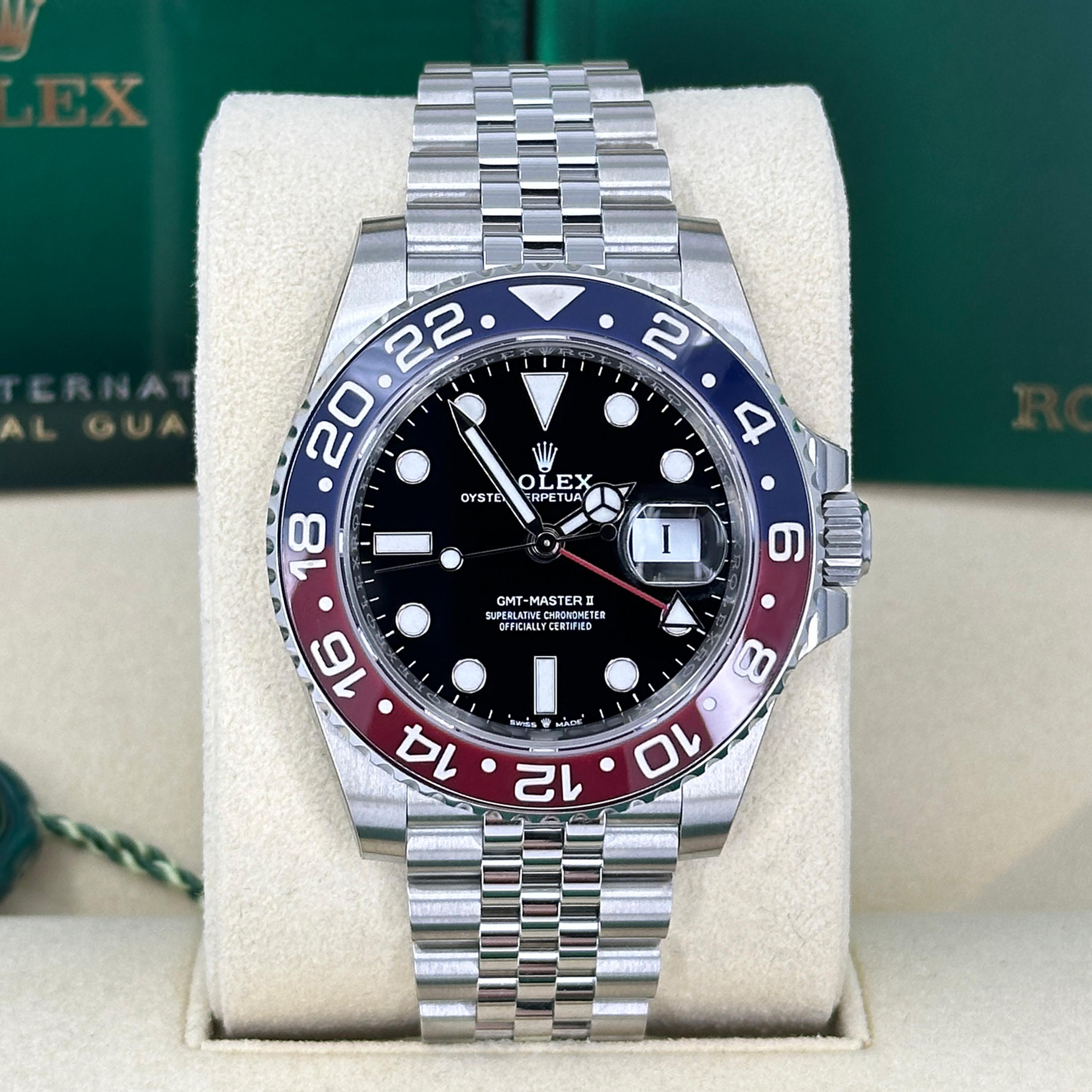 Rolex GMT-Master II Pepsi sin usar Referencia# 126710BLRO, Juego completo, 2025 en Nuevo estado para la venta en New York, NY