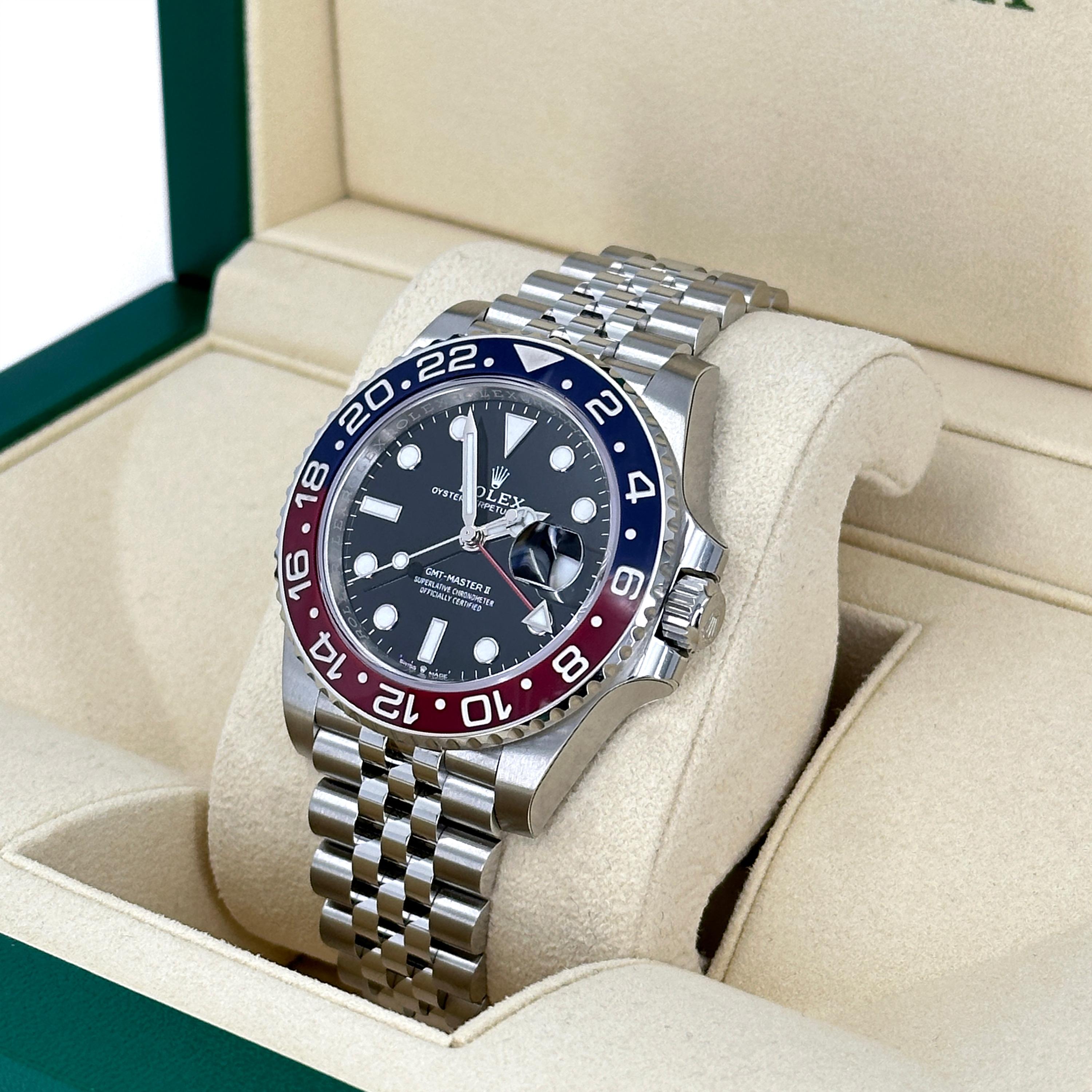 Rolex GMT-Master II Pepsi sin usar Referencia# 126710BLRO, Juego completo, 2025 en venta 6