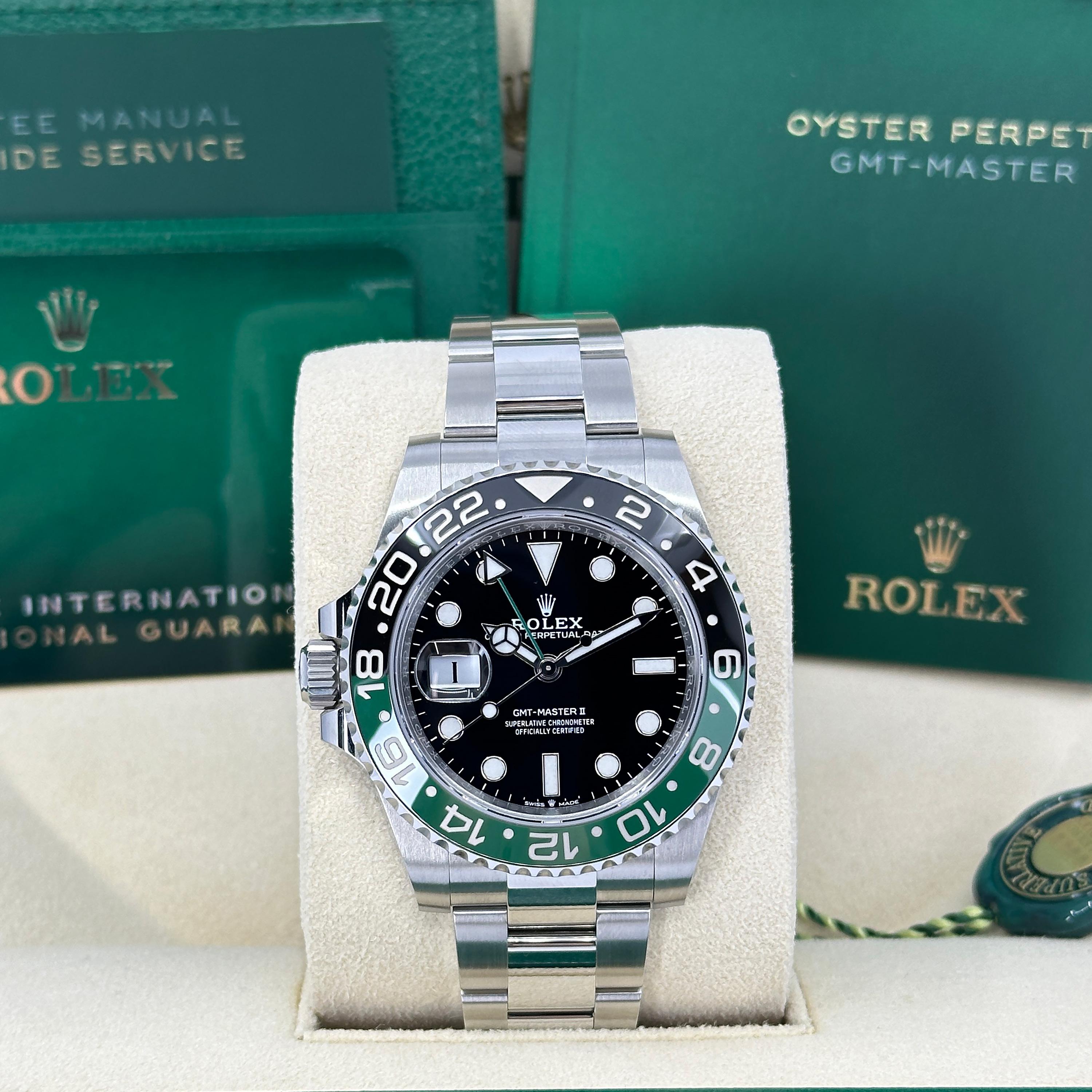 Rolex GMT-Master II 126720VTNR – “Sprite” Left-Handed GMT with Green & Black Bezel

The Rolex GMT-Master II 126720VTNR, dubbed the “Sprite” by collectors, is a groundbreaking release from Rolex that redefines traditional GMT design. This reference