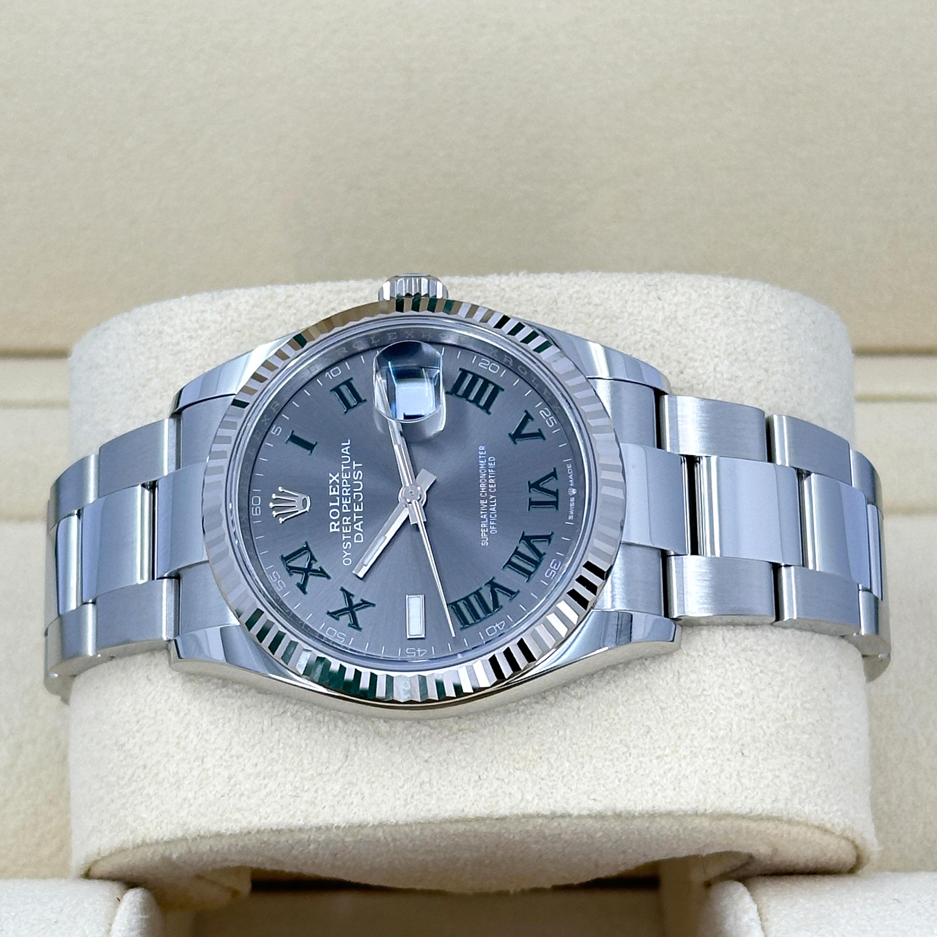 Ungetragene Rolex Datejust 36 Wimbledon Oyster Reference# 126234, Komplettset, 2025 im Angebot 5