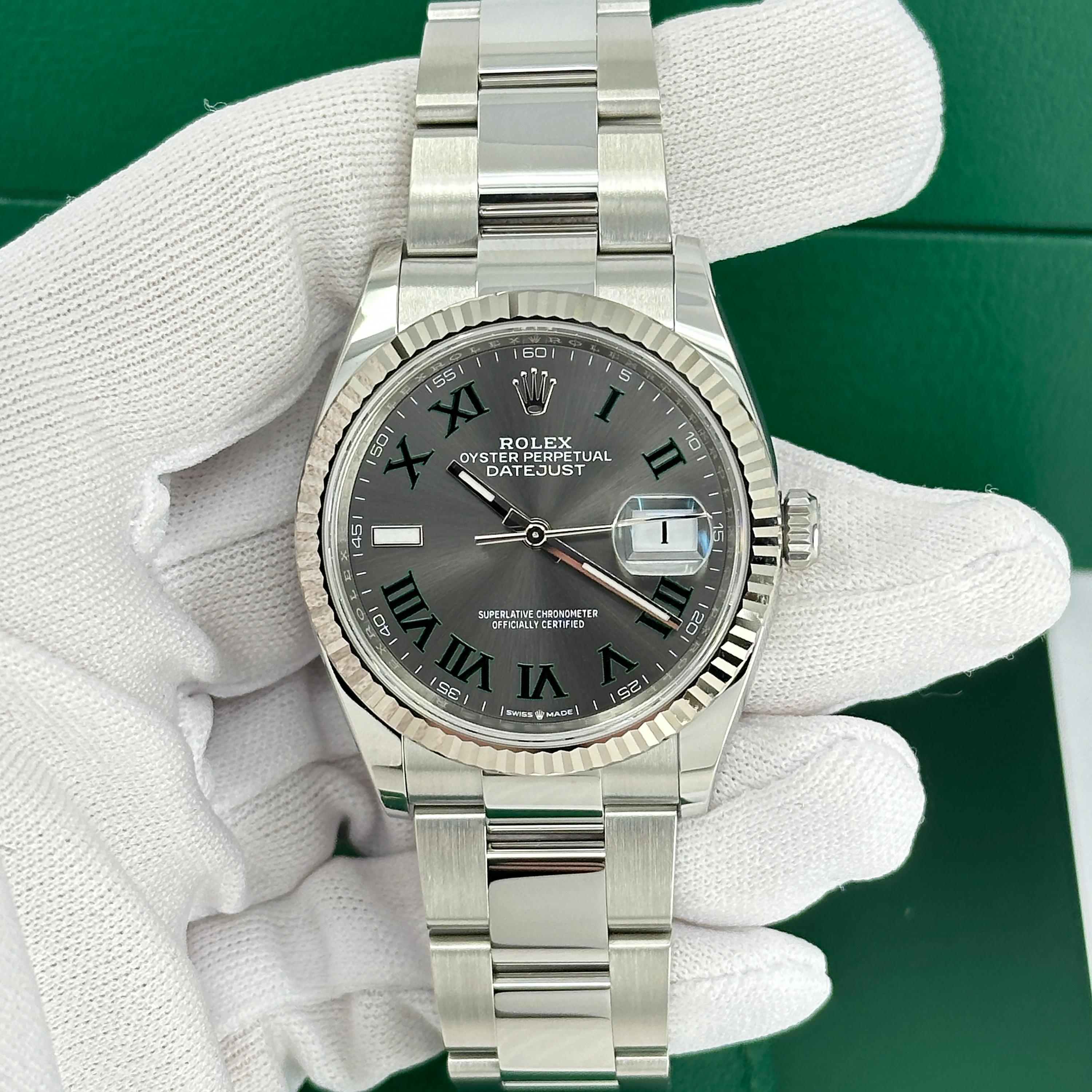 Ungetragene Rolex Datejust 36 Wimbledon Oyster Reference# 126234, Komplettset, 2025 im Angebot 6