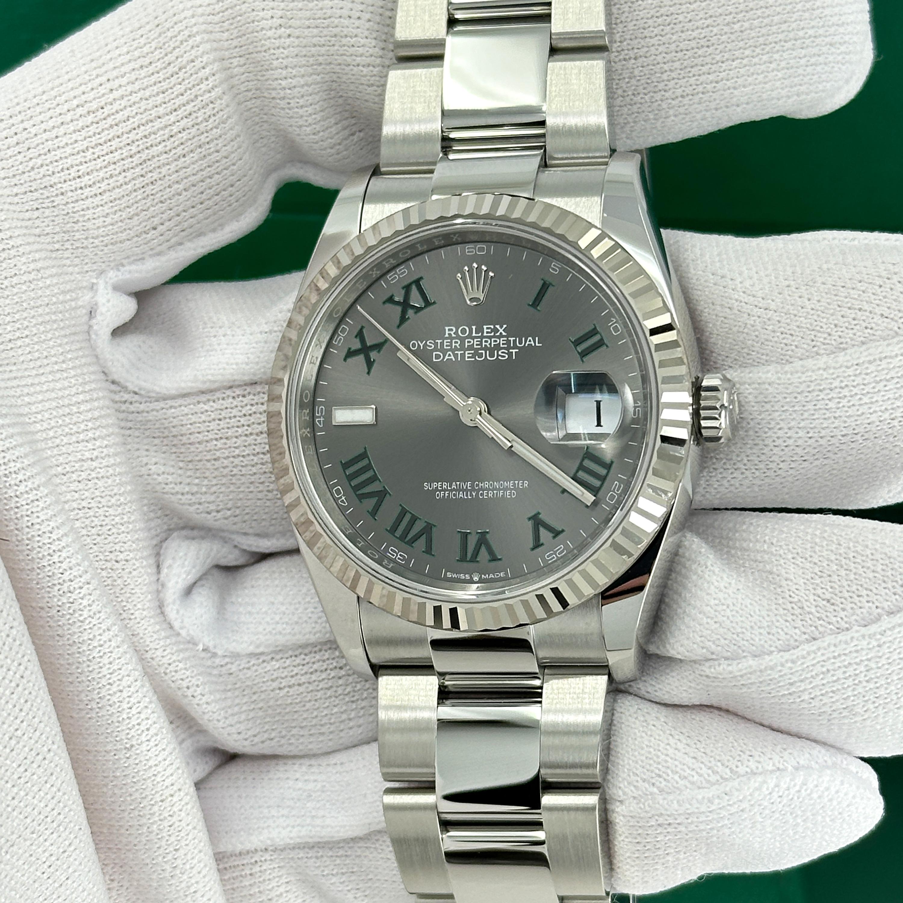 Ungetragene Rolex Datejust 36 Wimbledon Oyster Reference# 126234, Komplettset, 2025 im Angebot 8
