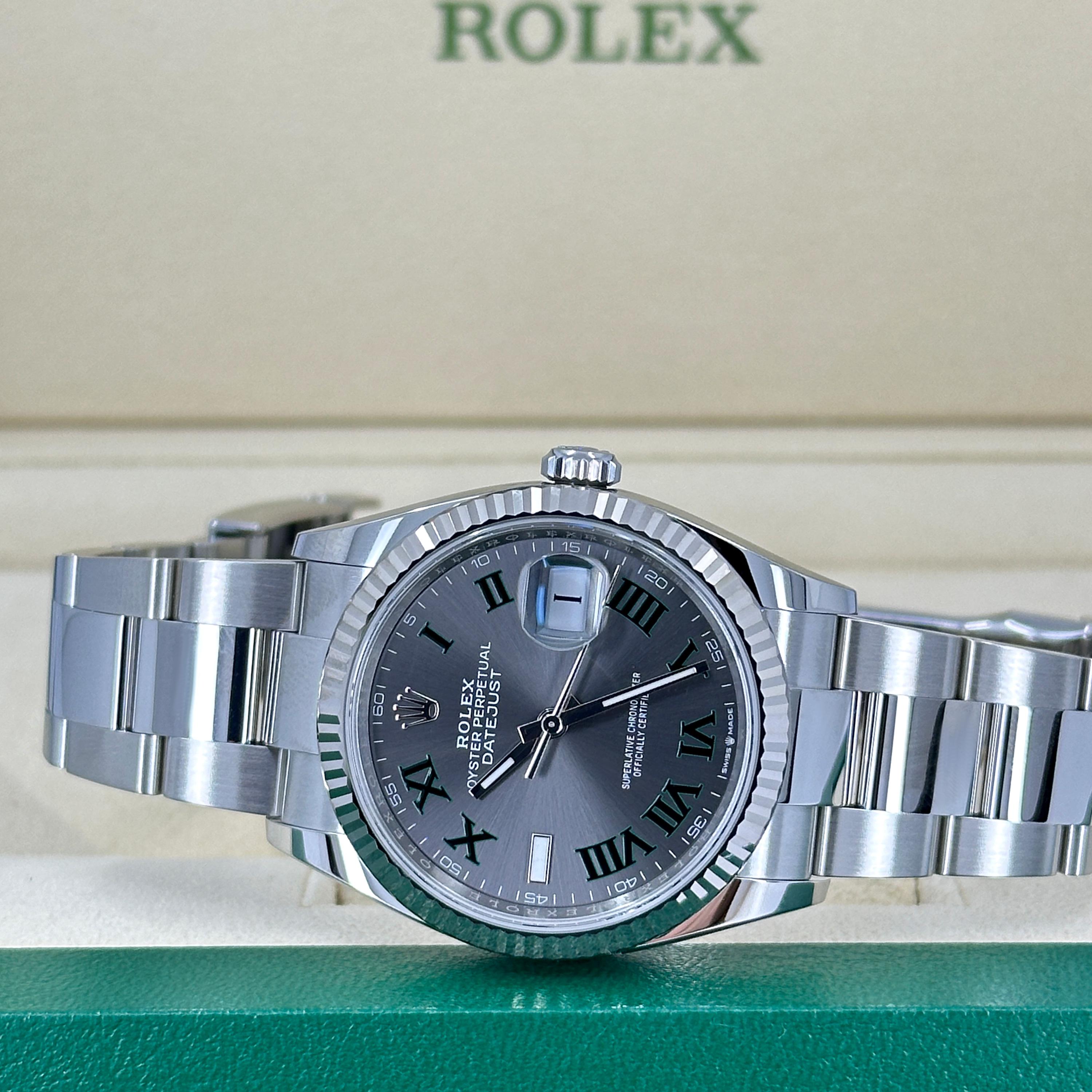 Ungetragene Rolex Datejust 36 Wimbledon Oyster Reference# 126234, Komplettset, 2025 im Angebot 12