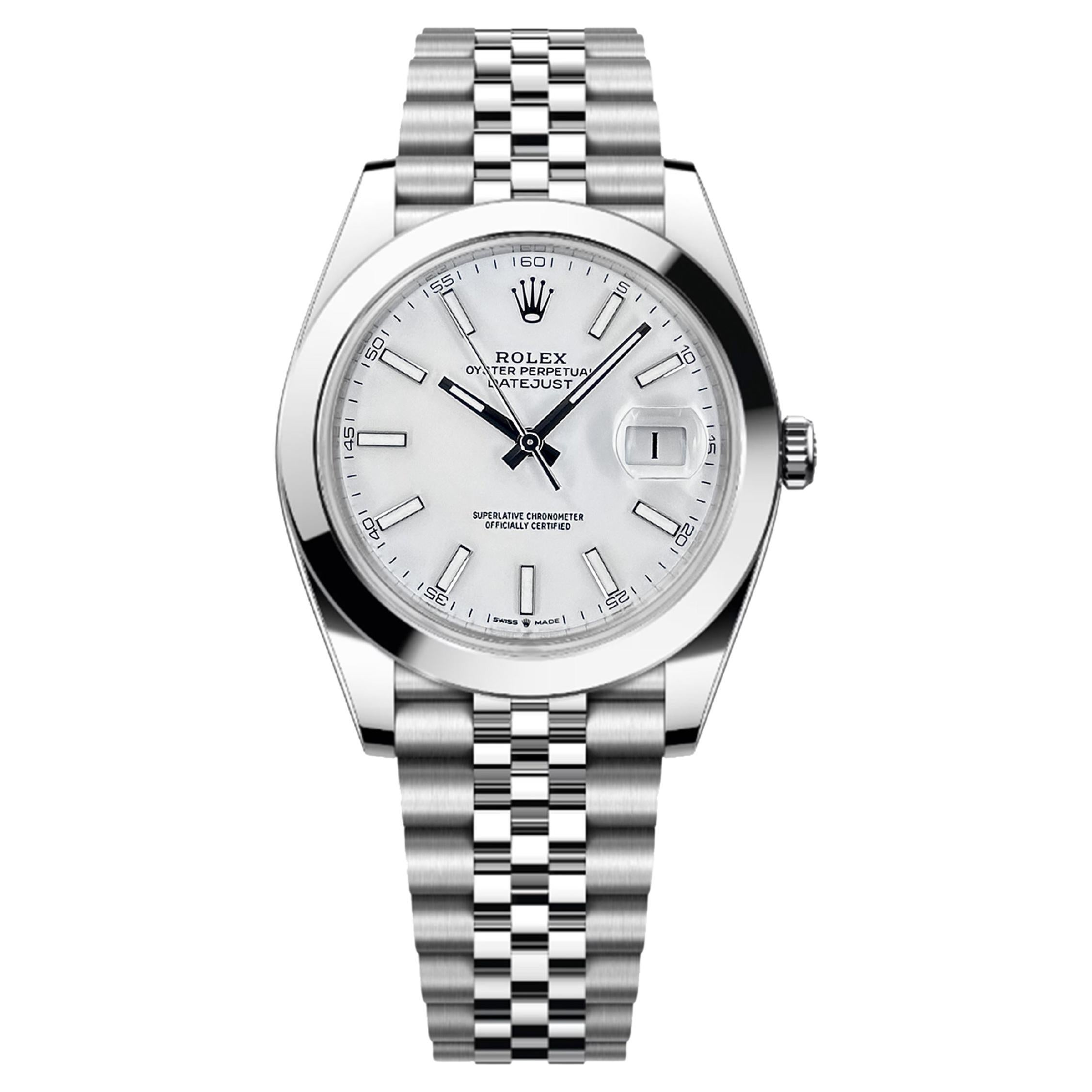 Ungetragene Rolex Datejust 41 White Jubilee Reference# 126300, Komplettset, 2025