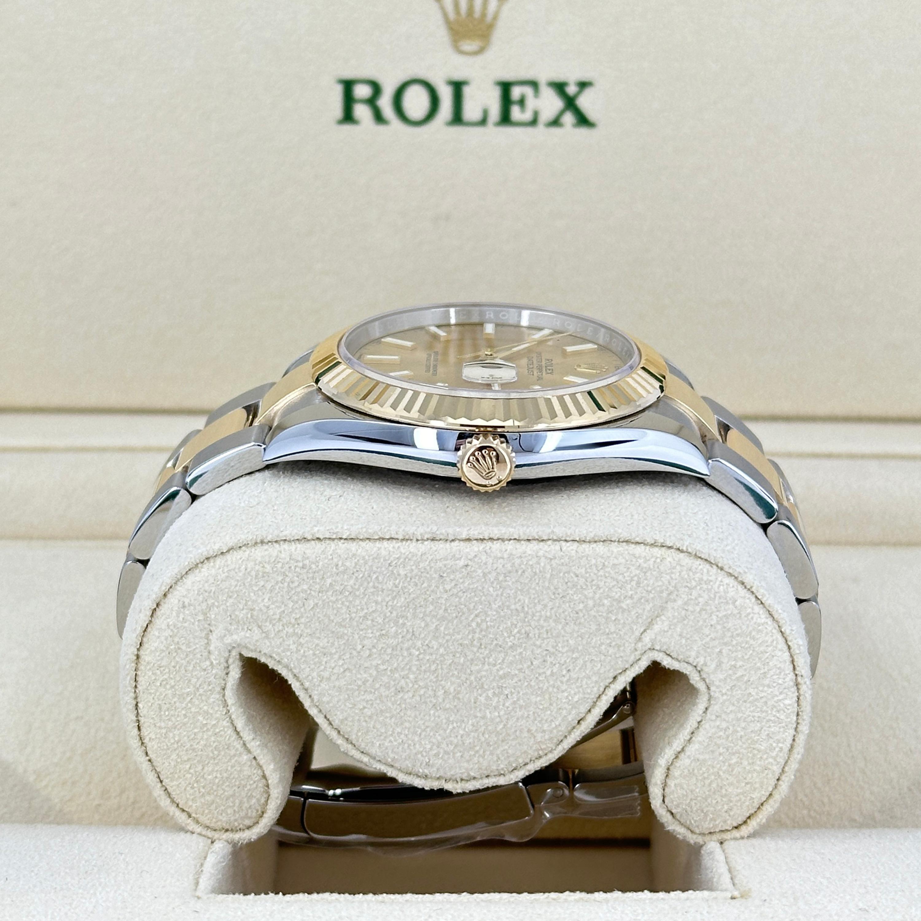 Ungetragene Rolex Datejust 41 Champagne Oyster Reference# 126333, Komplettset, 2025 im Angebot 1