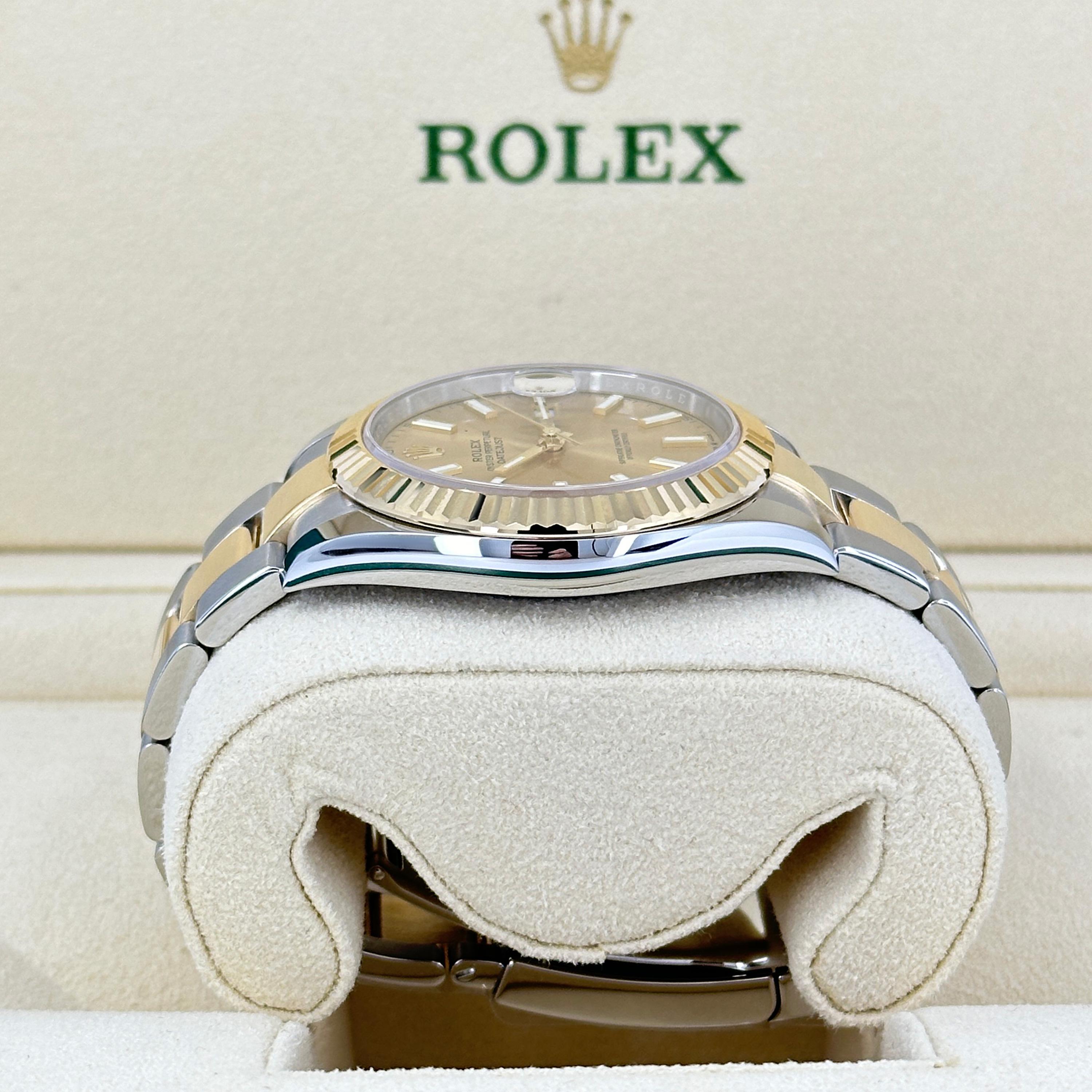 Ungetragene Rolex Datejust 41 Champagne Oyster Reference# 126333, Komplettset, 2025 im Angebot 2