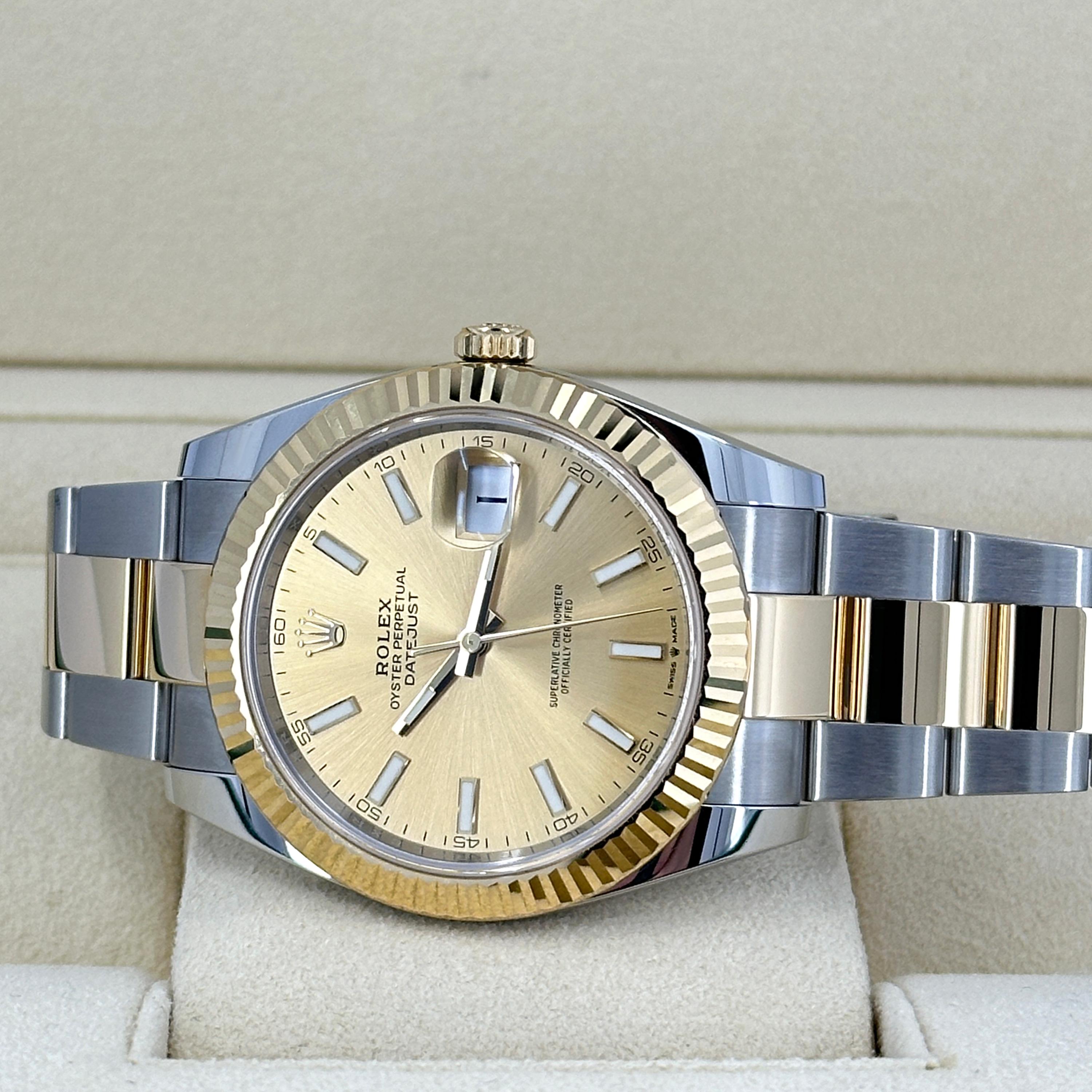 Ungetragene Rolex Datejust 41 Champagne Oyster Reference# 126333, Komplettset, 2025 im Angebot 5