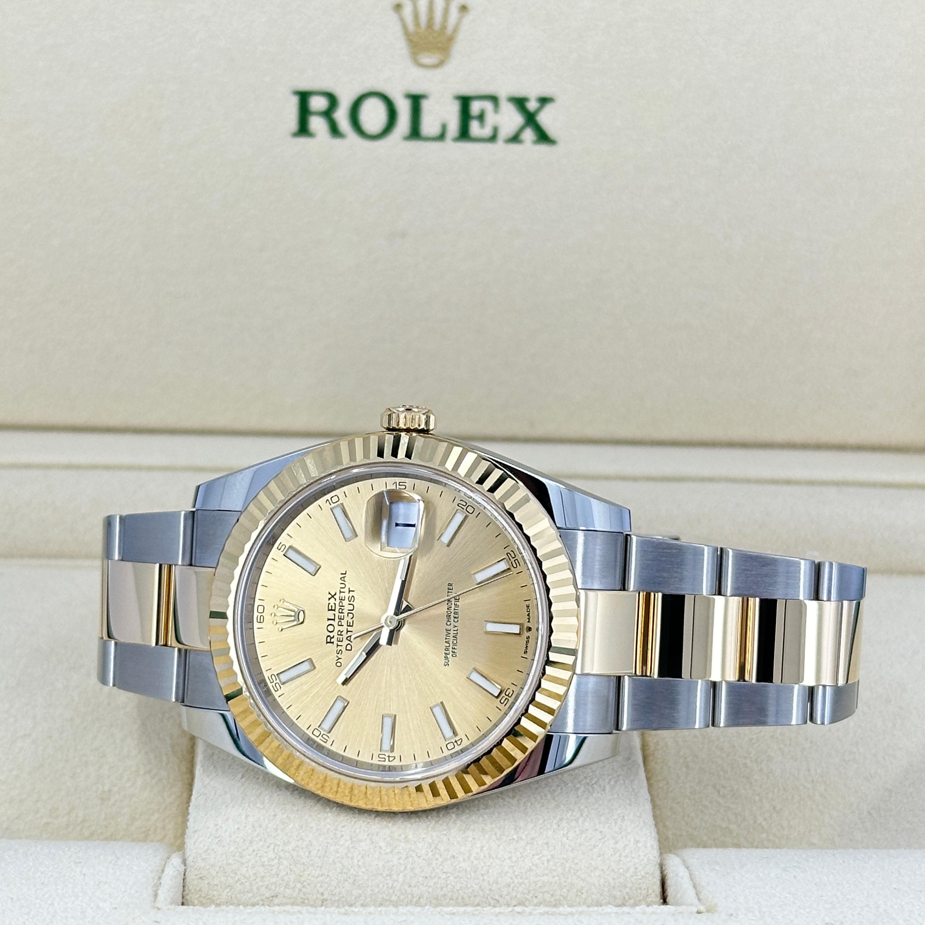 Ungetragene Rolex Datejust 41 Champagne Oyster Reference# 126333, Komplettset, 2025 im Angebot 4