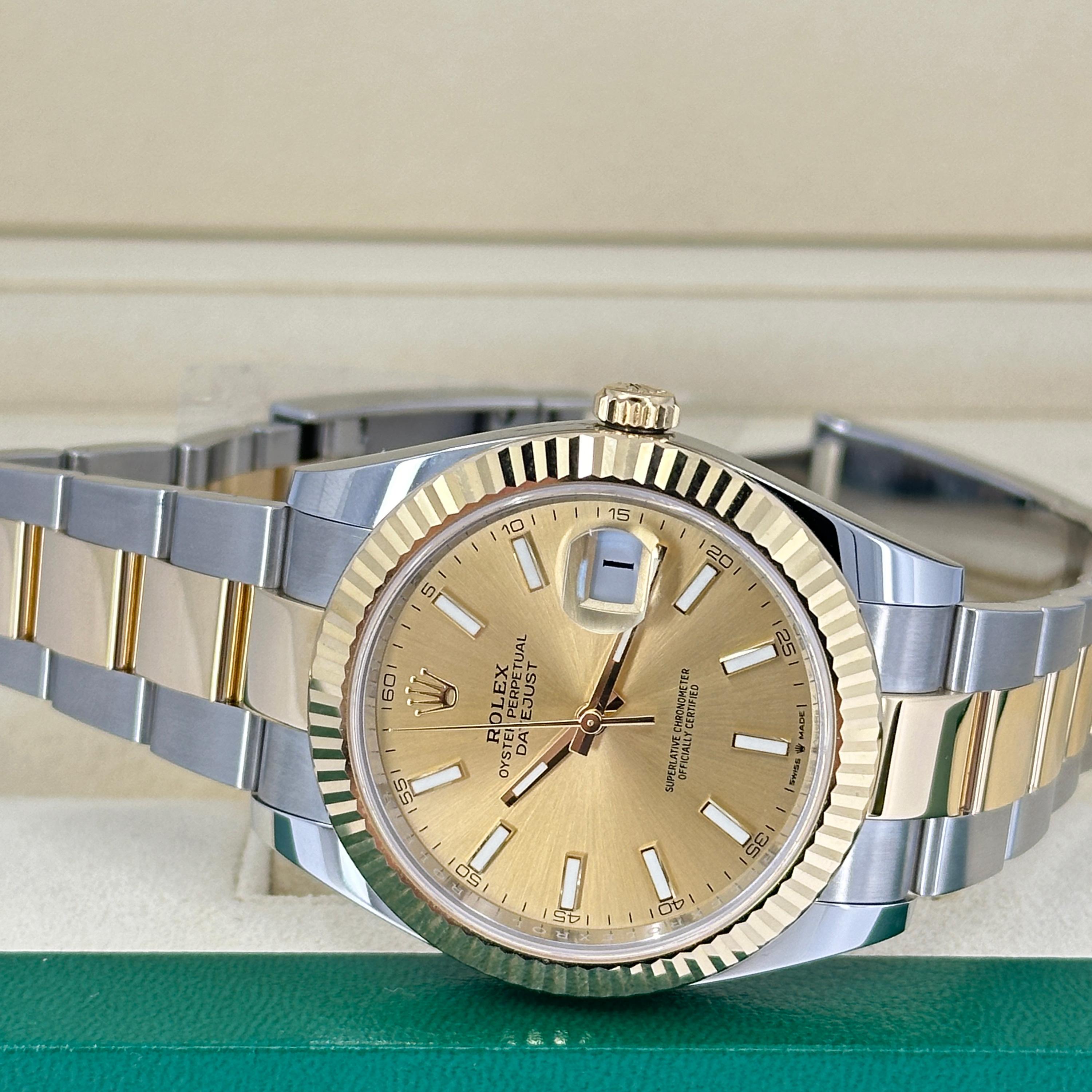 Ungetragene Rolex Datejust 41 Champagne Oyster Reference# 126333, Komplettset, 2025 im Angebot 7