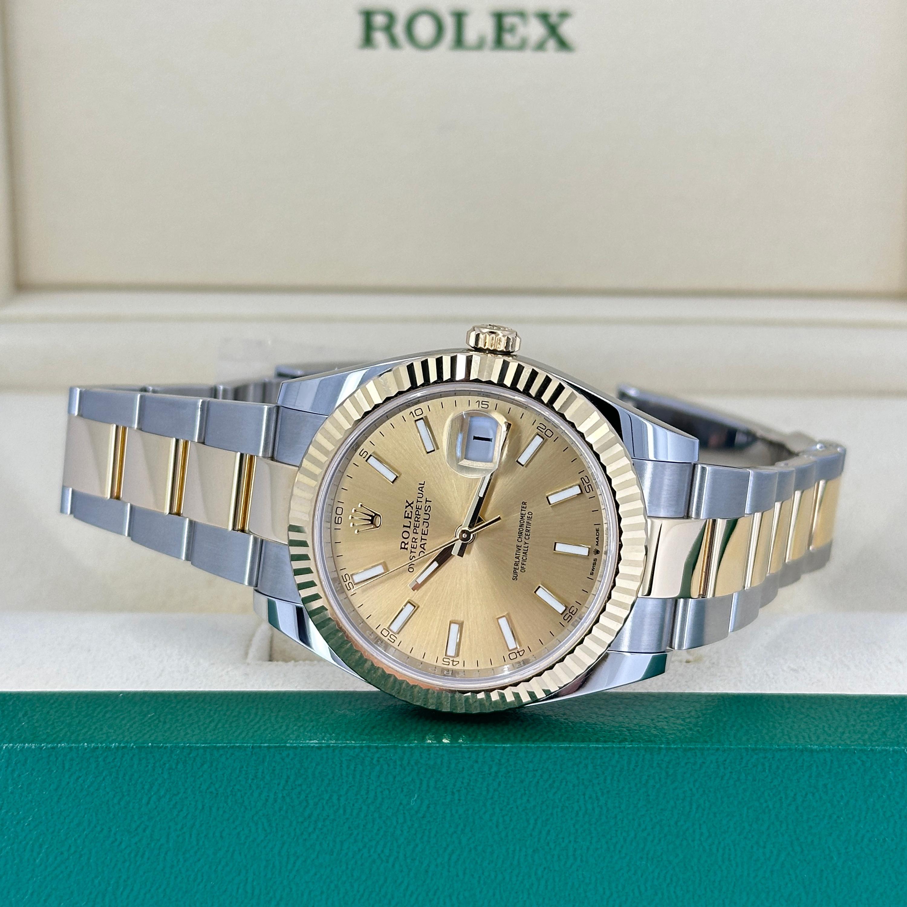 Ungetragene Rolex Datejust 41 Champagne Oyster Reference# 126333, Komplettset, 2025 im Angebot 6