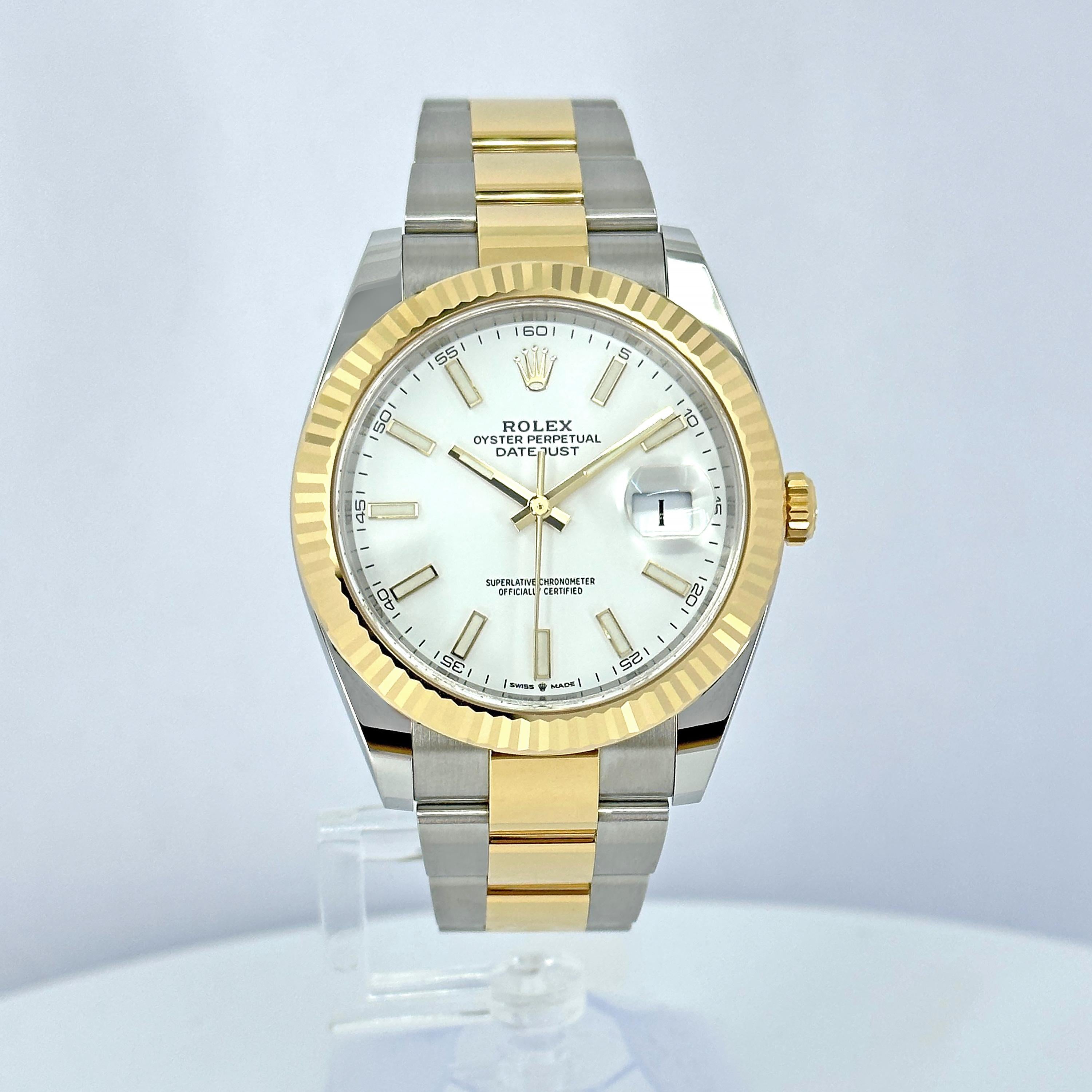 Ungetragene Rolex Datejust 41 Weiß Oyster Reference# 126333, Komplettset, 2025 im Angebot 10