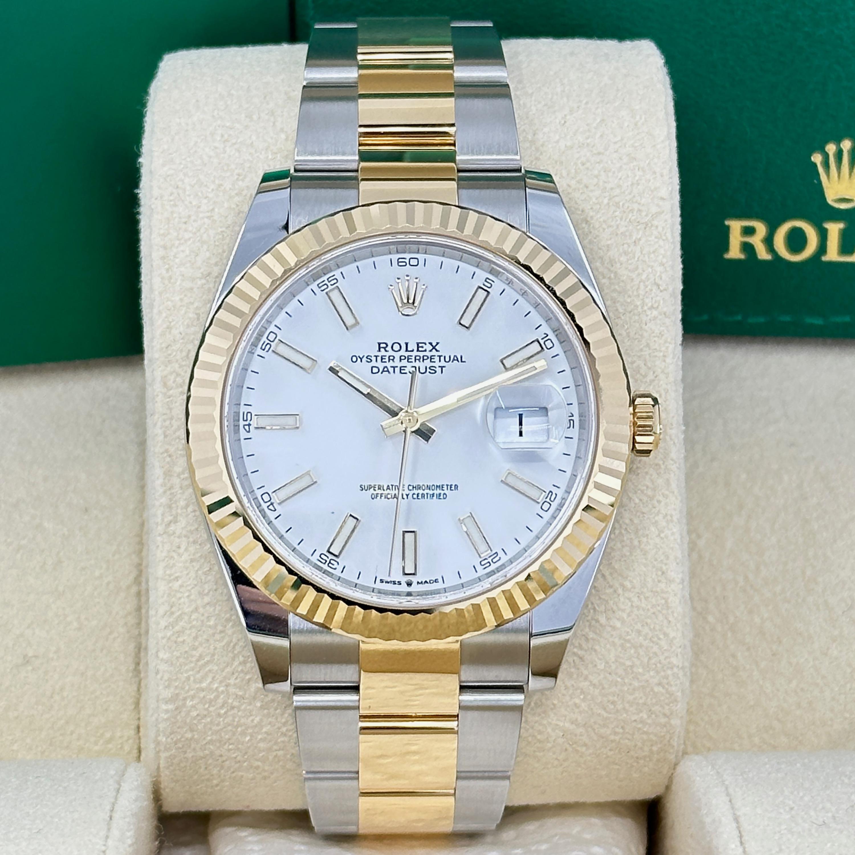 Ungetragene Rolex Datejust 41 Weiß Oyster Reference# 126333, Komplettset, 2025 im Angebot 11