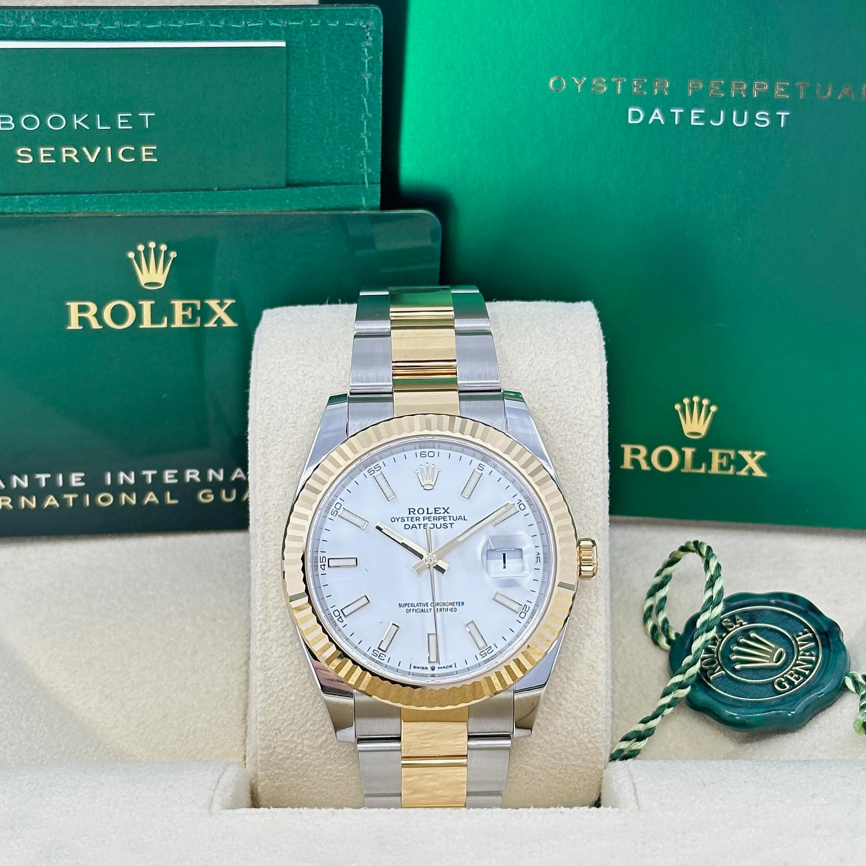 Ungetragene Rolex Datejust 41 Weiß Oyster Reference# 126333, Komplettset, 2025 im Angebot 13