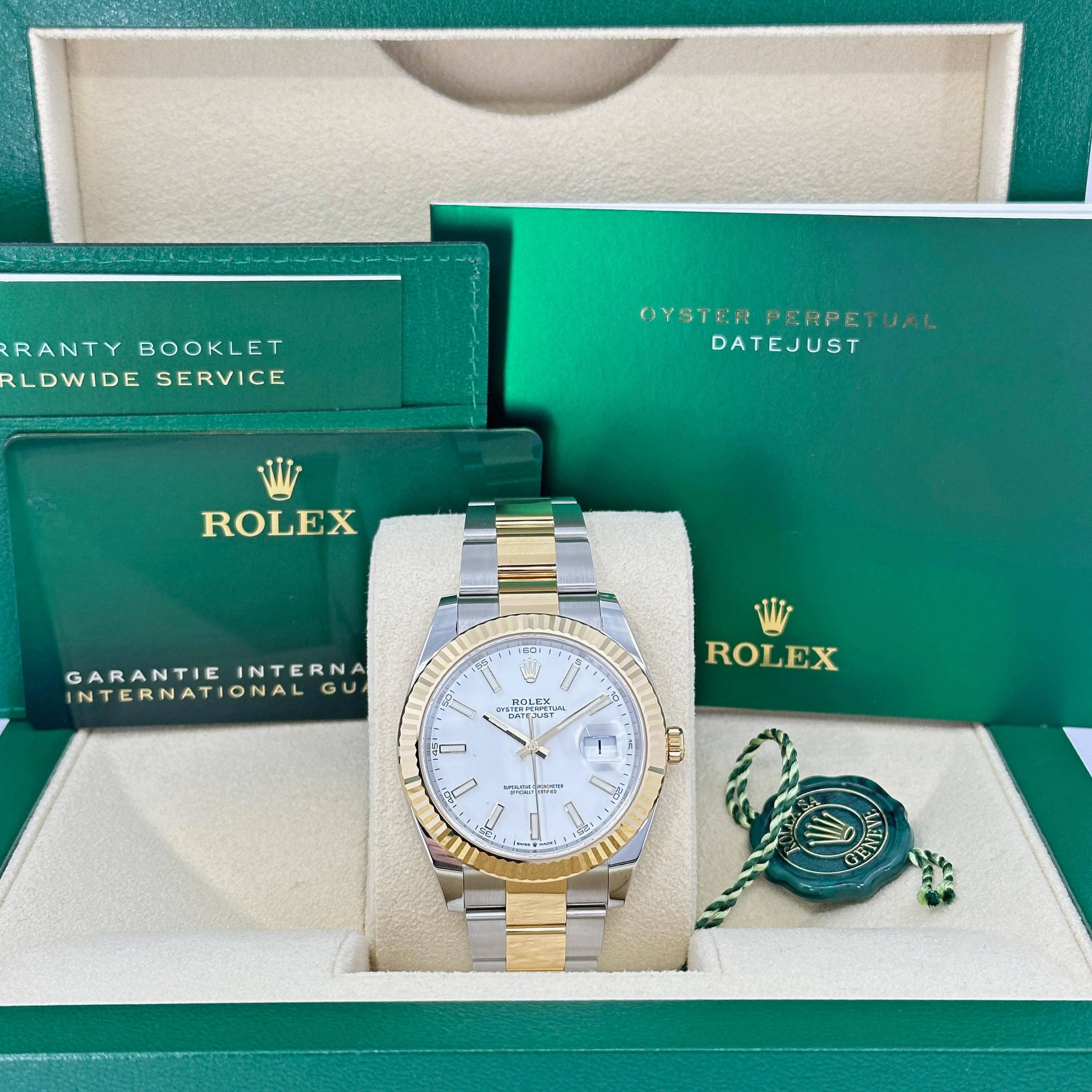Ungetragene Rolex Datejust 41 Weiß Oyster Reference# 126333, Komplettset, 2025 im Angebot 12