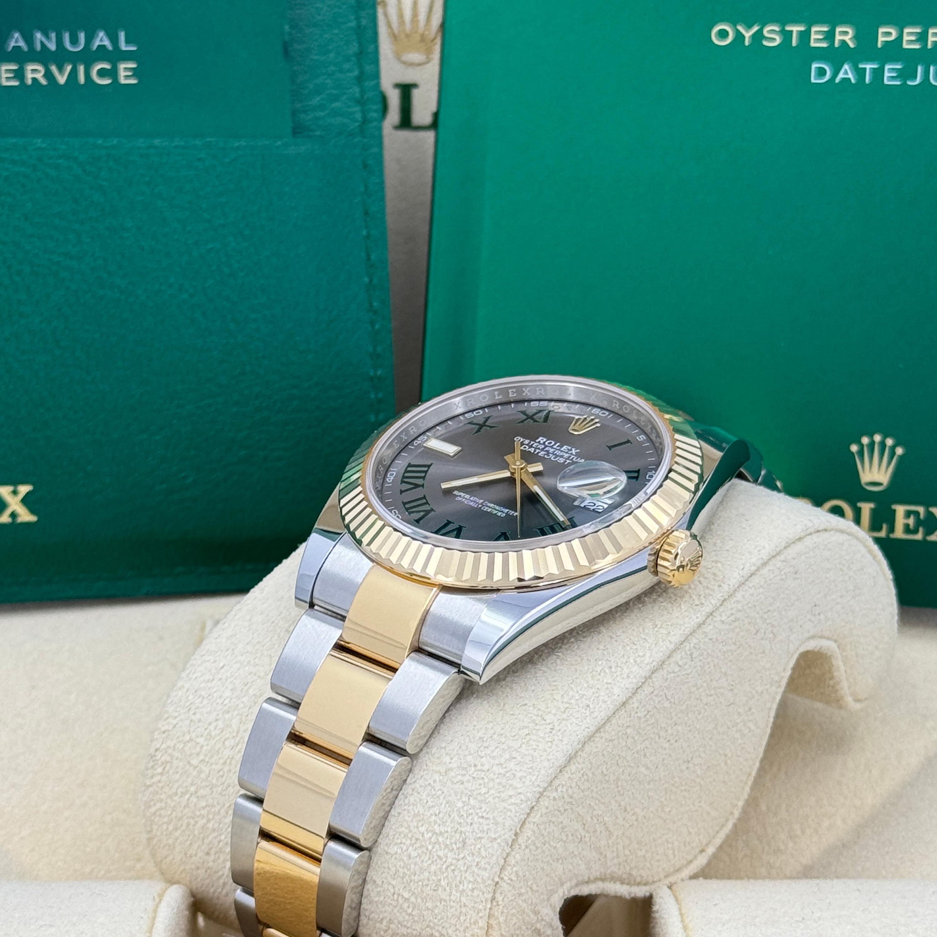 Ungetragene Rolex Datejust 41 Grau Oyster Reference# 126333, Komplettset, 2025 im Angebot 1