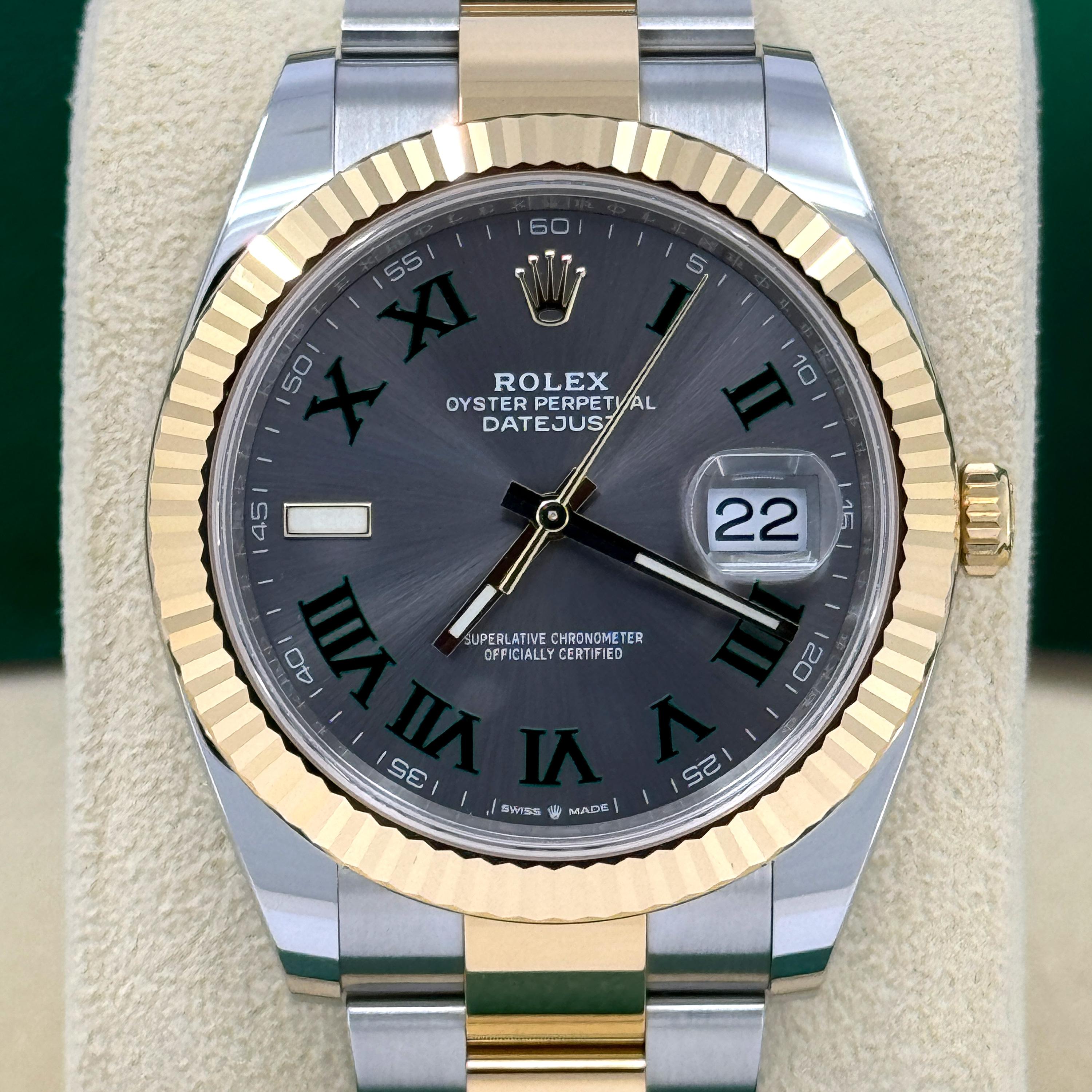 Ungetragene Rolex Datejust 41 Grau Oyster Reference# 126333, Komplettset, 2025 im Zustand „Neu“ im Angebot in New York, NY