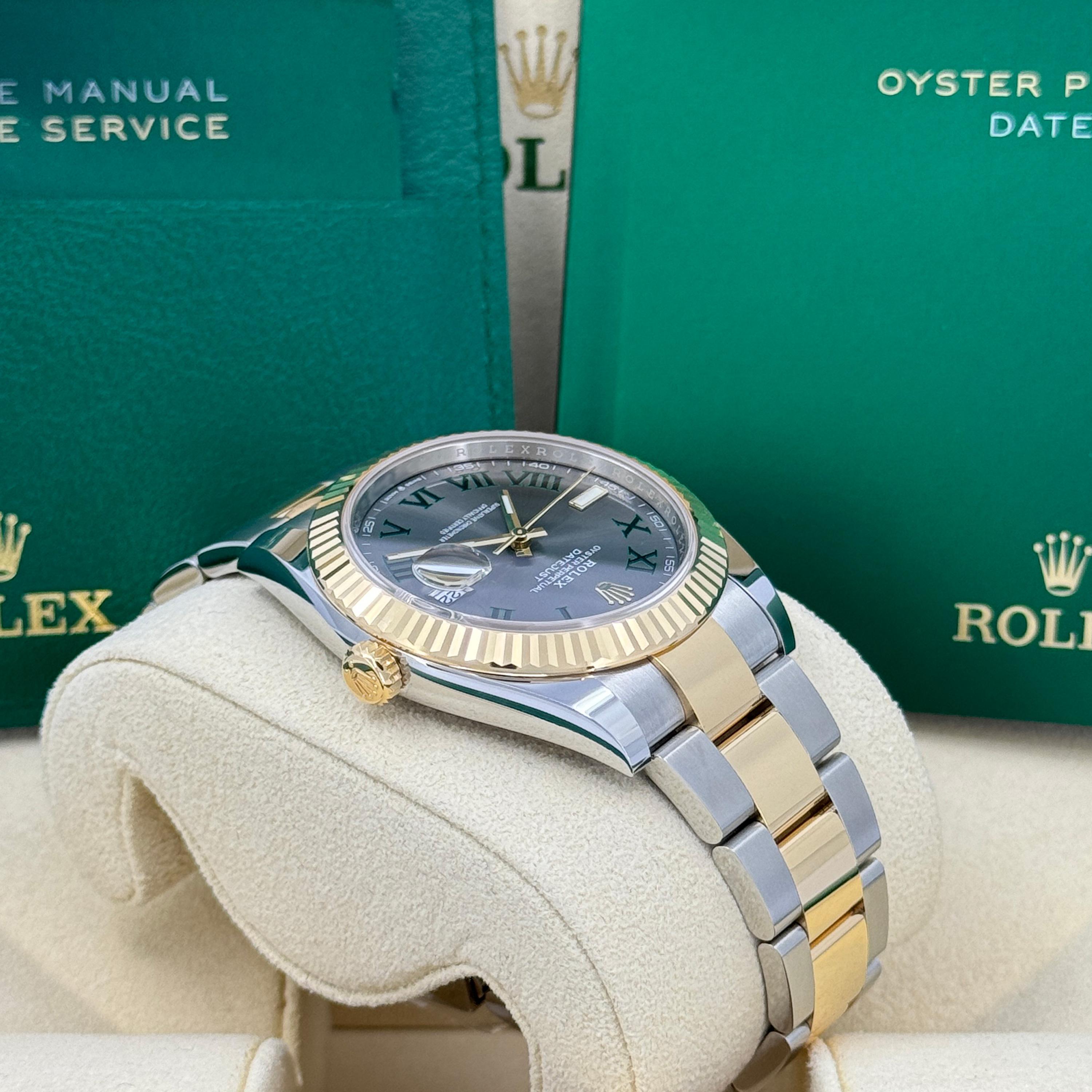 Ungetragene Rolex Datejust 41 Grau Oyster Reference# 126333, Komplettset, 2025 im Angebot 3