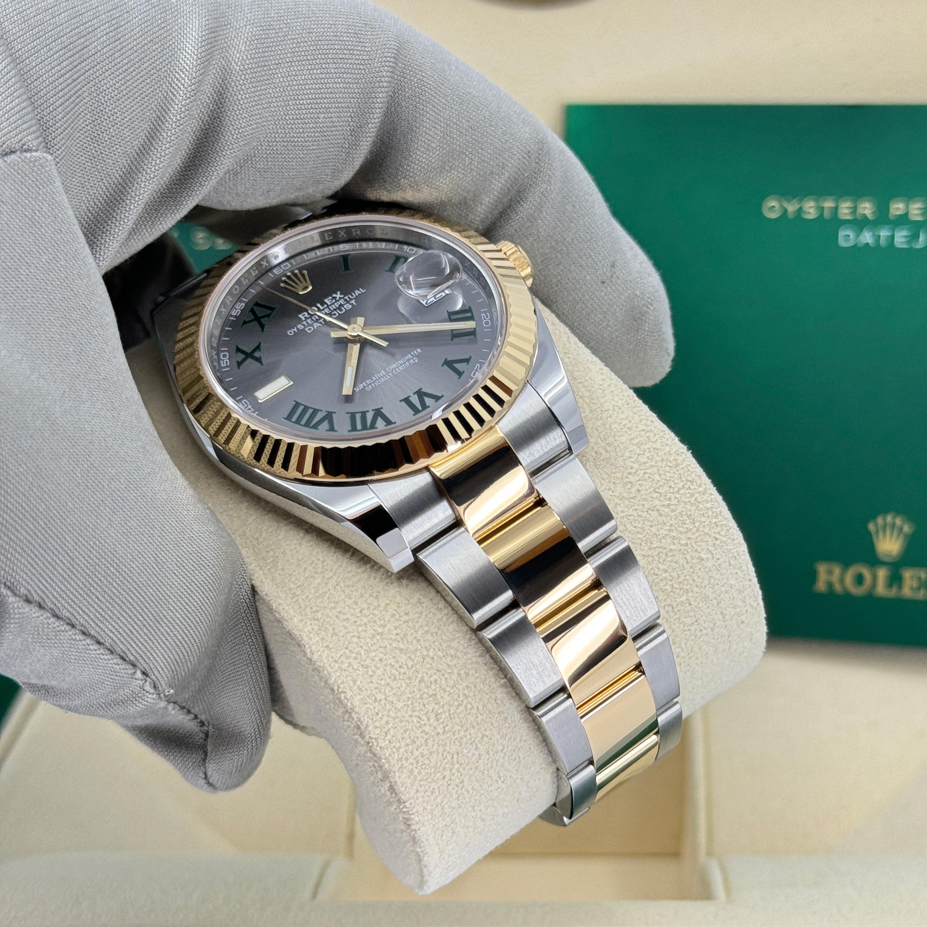 Ungetragene Rolex Datejust 41 Grau Oyster Reference# 126333, Komplettset, 2025 im Angebot 8