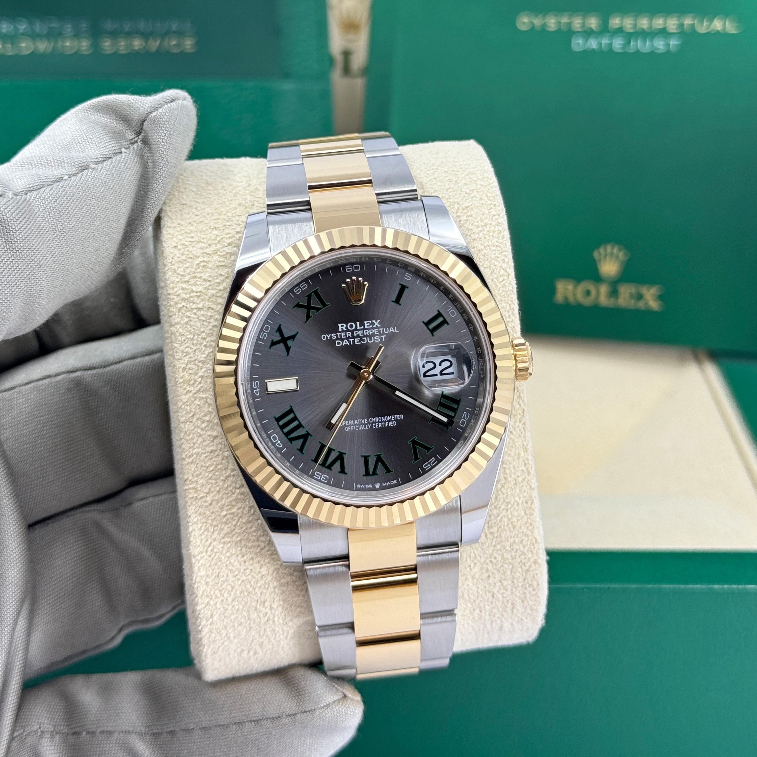Ungetragene Rolex Datejust 41 Grau Oyster Reference# 126333, Komplettset, 2025 im Angebot 7