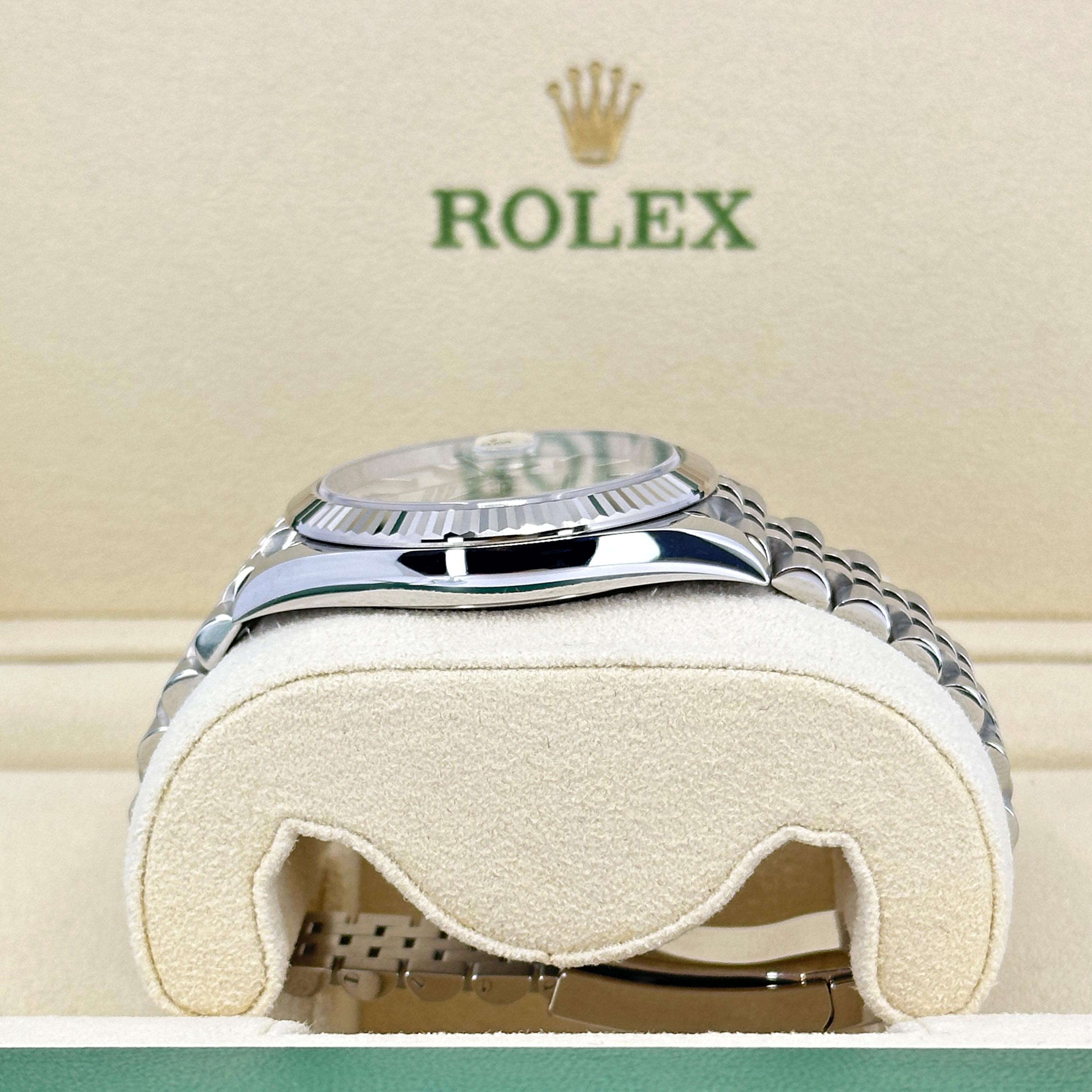 Ungetragene Rolex Datejust 41 Silver Oyster Reference# 126334, Komplettset, 2025 im Angebot 1