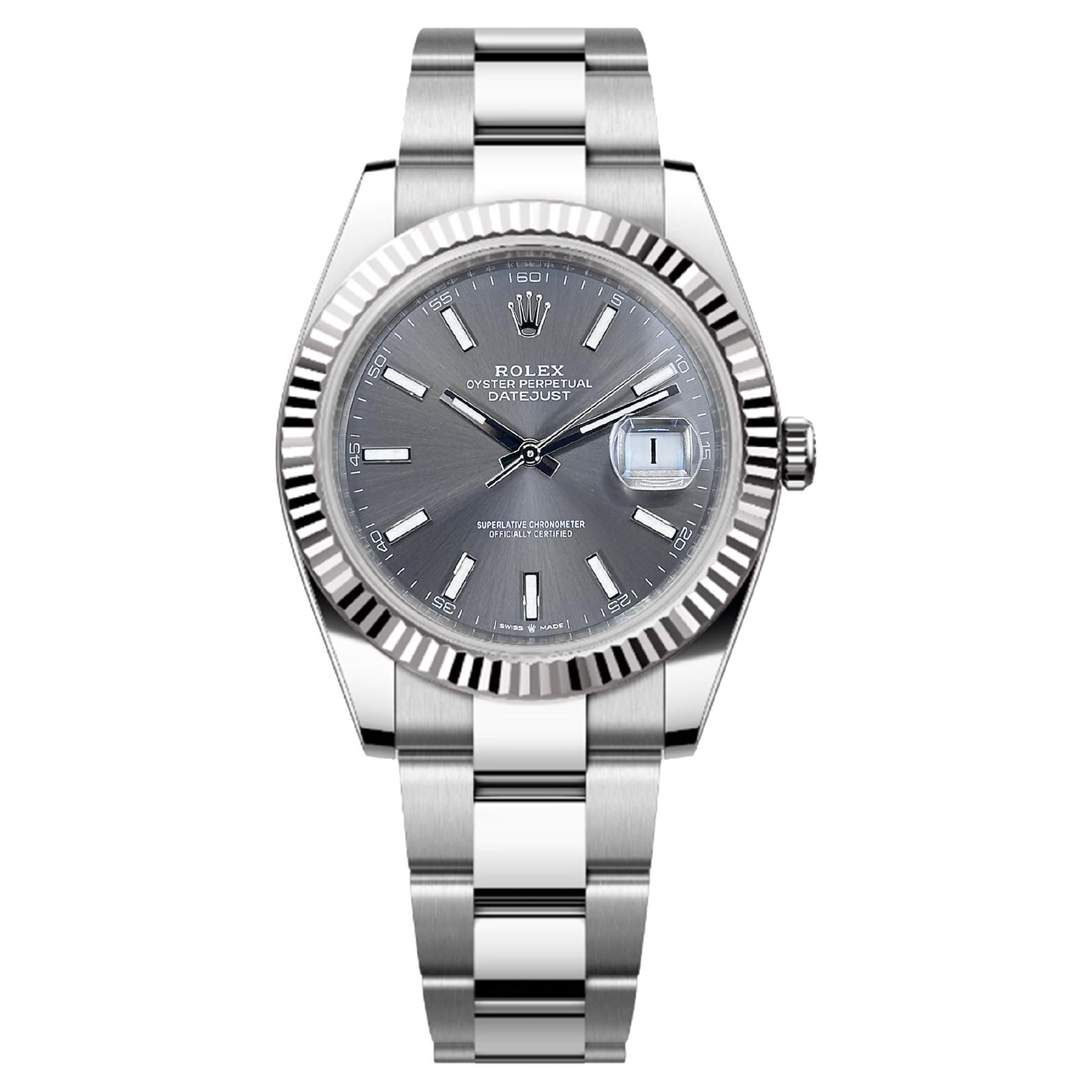 Ungetragene Rolex Datejust 41 Grey Jubilee Reference# 126334, Komplettset, 2025