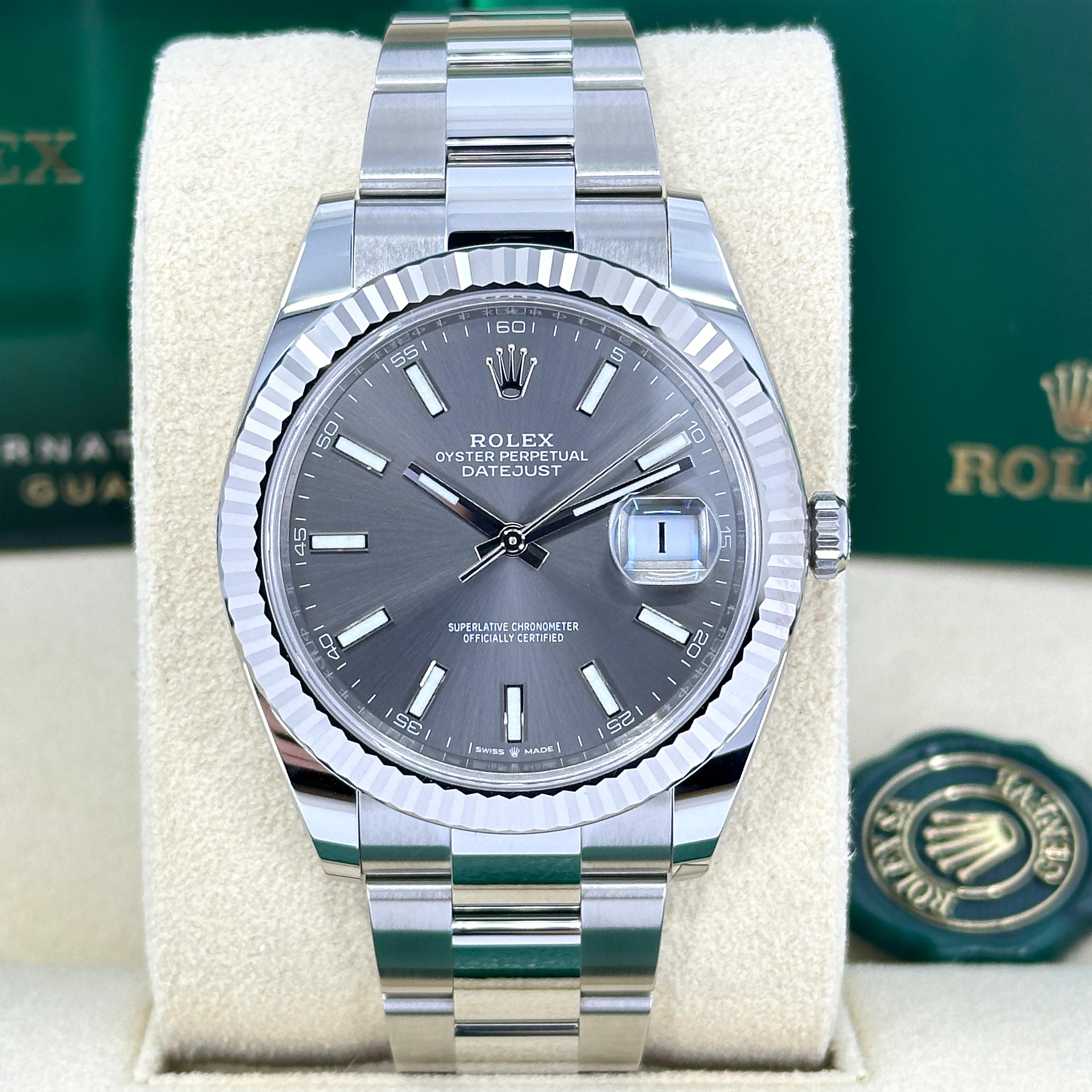Ungetragene Rolex Datejust 41 Grey Jubilee Reference# 126334, Komplettset, 2025 für Damen oder Herren im Angebot