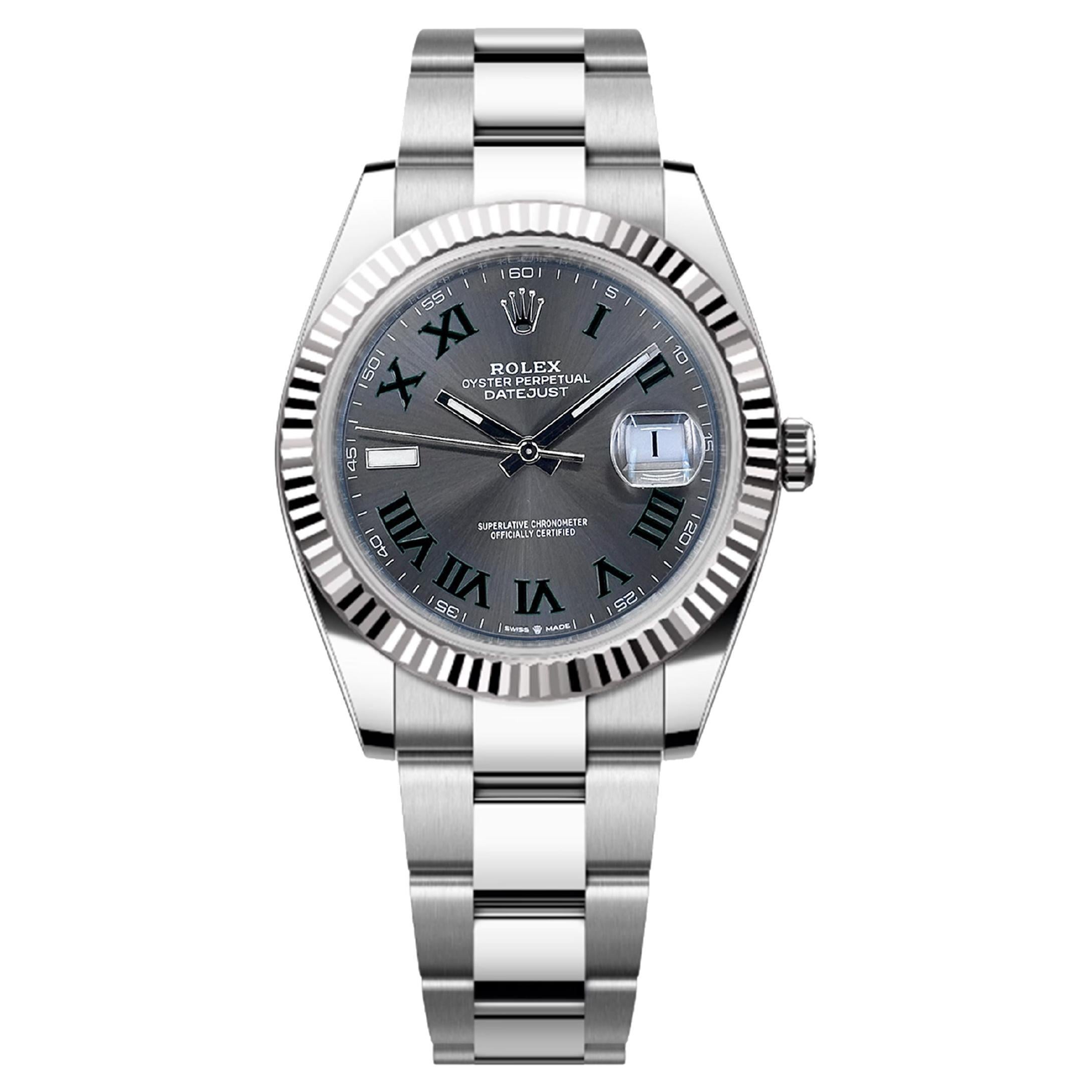 Ungetragene Rolex Datejust 41 Schiefer Oyster Reference# 126334, Komplettset, 2025 im Angebot