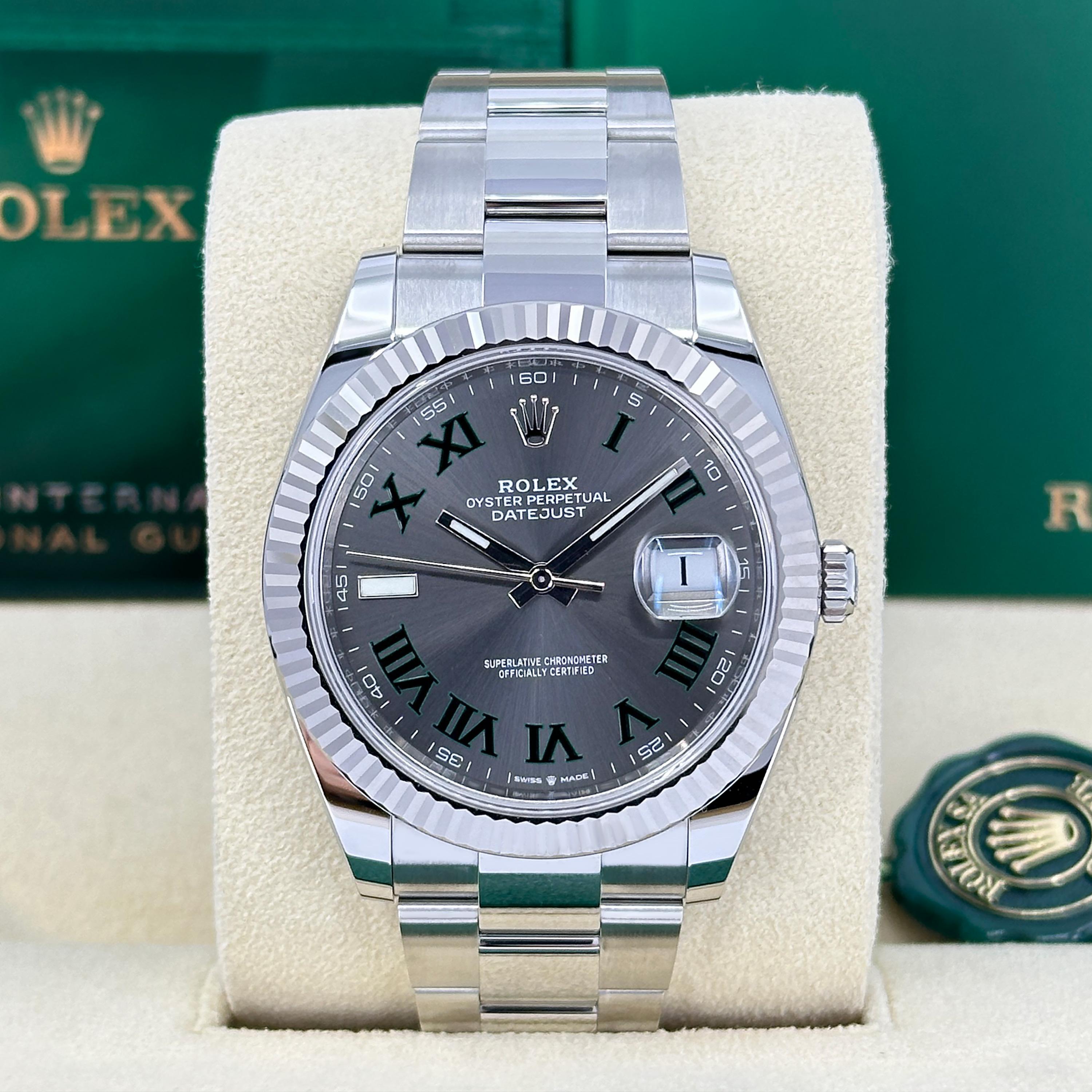 Ungetragene Rolex Datejust 41 Schiefer Oyster Reference# 126334, Komplettset, 2025 im Angebot 3