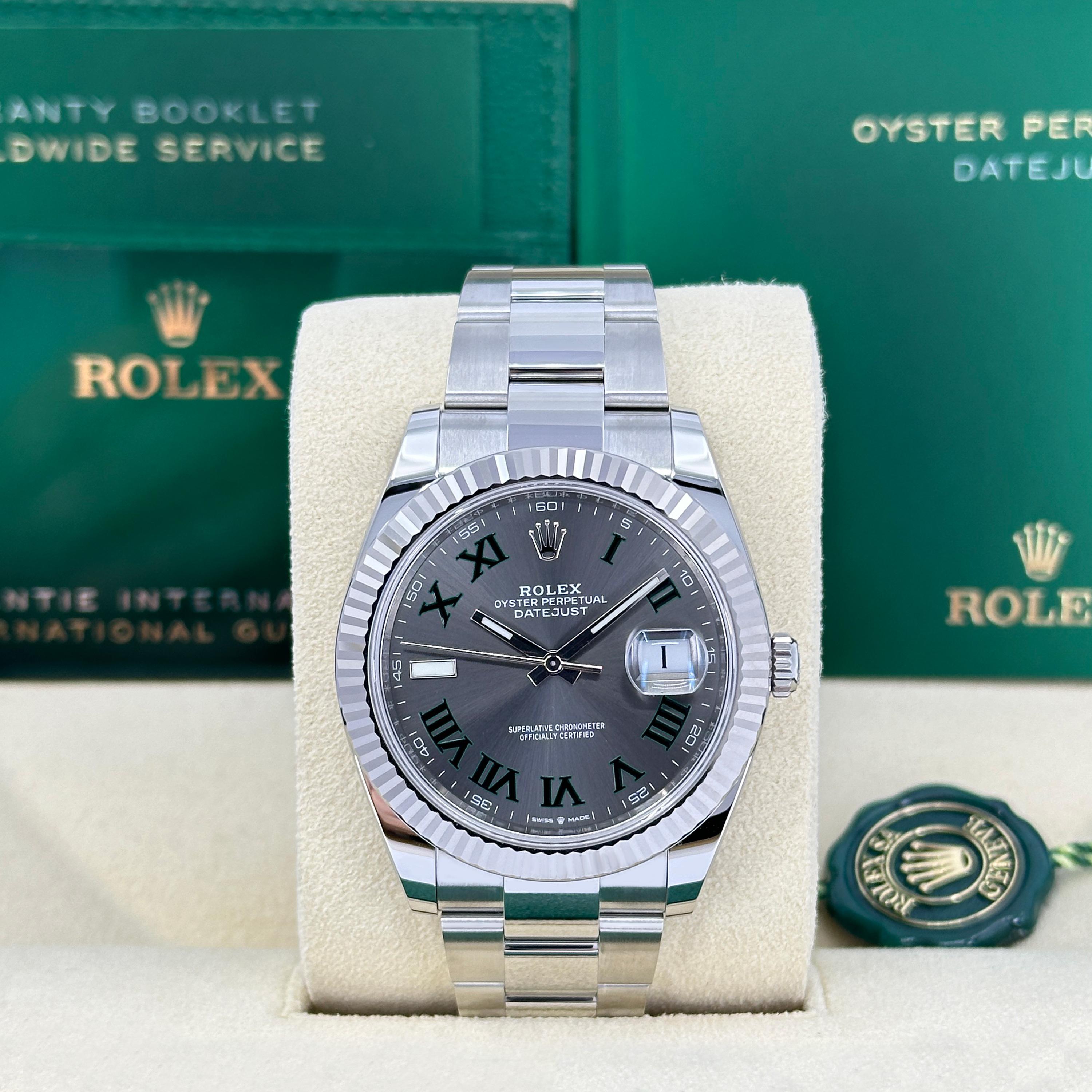 Ungetragene Rolex Datejust 41 Schiefer Oyster Reference# 126334, Komplettset, 2025 im Angebot 2