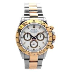 Used Rolex Yellow Gold Stainless Steel Daytona Cosmograph Automatic Wristwatch 
