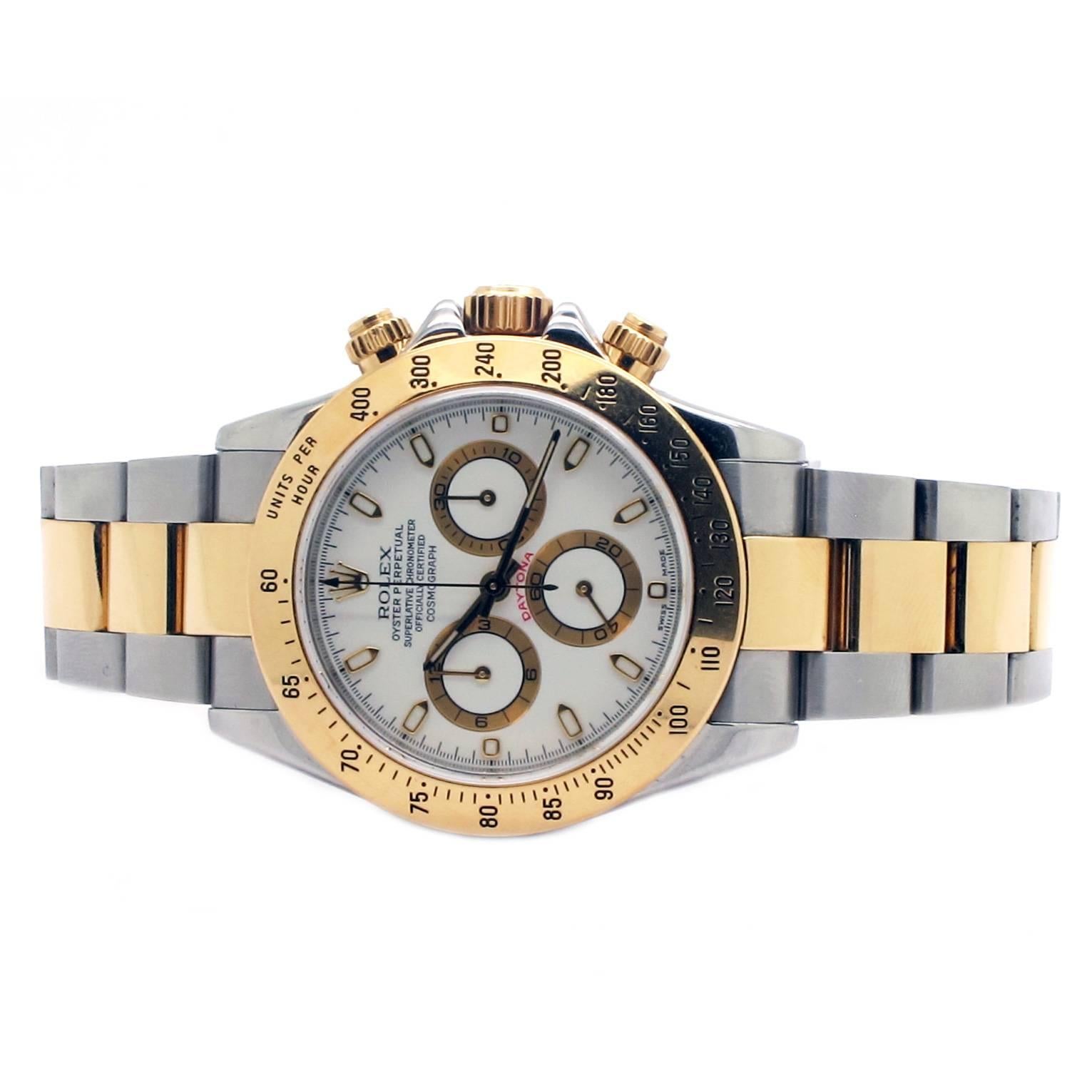 Rolex Yellow Gold Stainless Steel Daytona Cosmograph Automatic Wristwatch  For Sale 1
