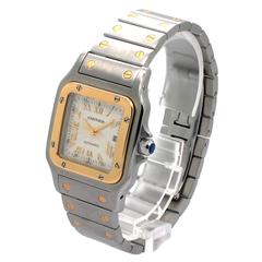 Cartier Yellow Gold Stainless Steel Santos Galbee Automatic Wristwatch