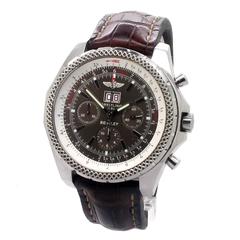 Breitling Stainless Steel Bronze Dial Bently Motors Chronograph Date Wristwatch