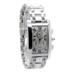 Cartier White Gold Tank Americaine Chronoflex Wristwatch Ref W26033L1