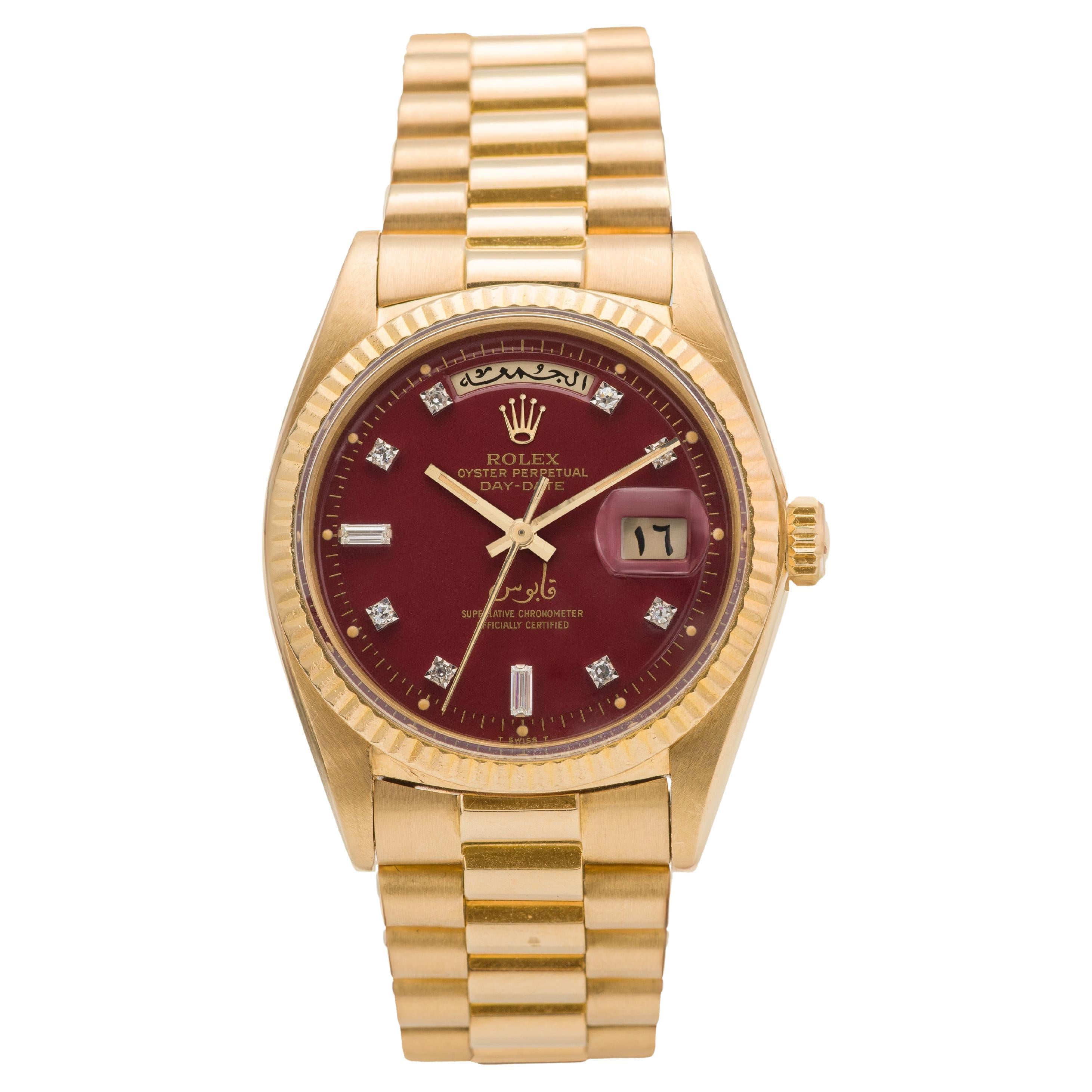 1972 Rolex Day Date Oxblood Stella 'Qaboos' Ref. 1803