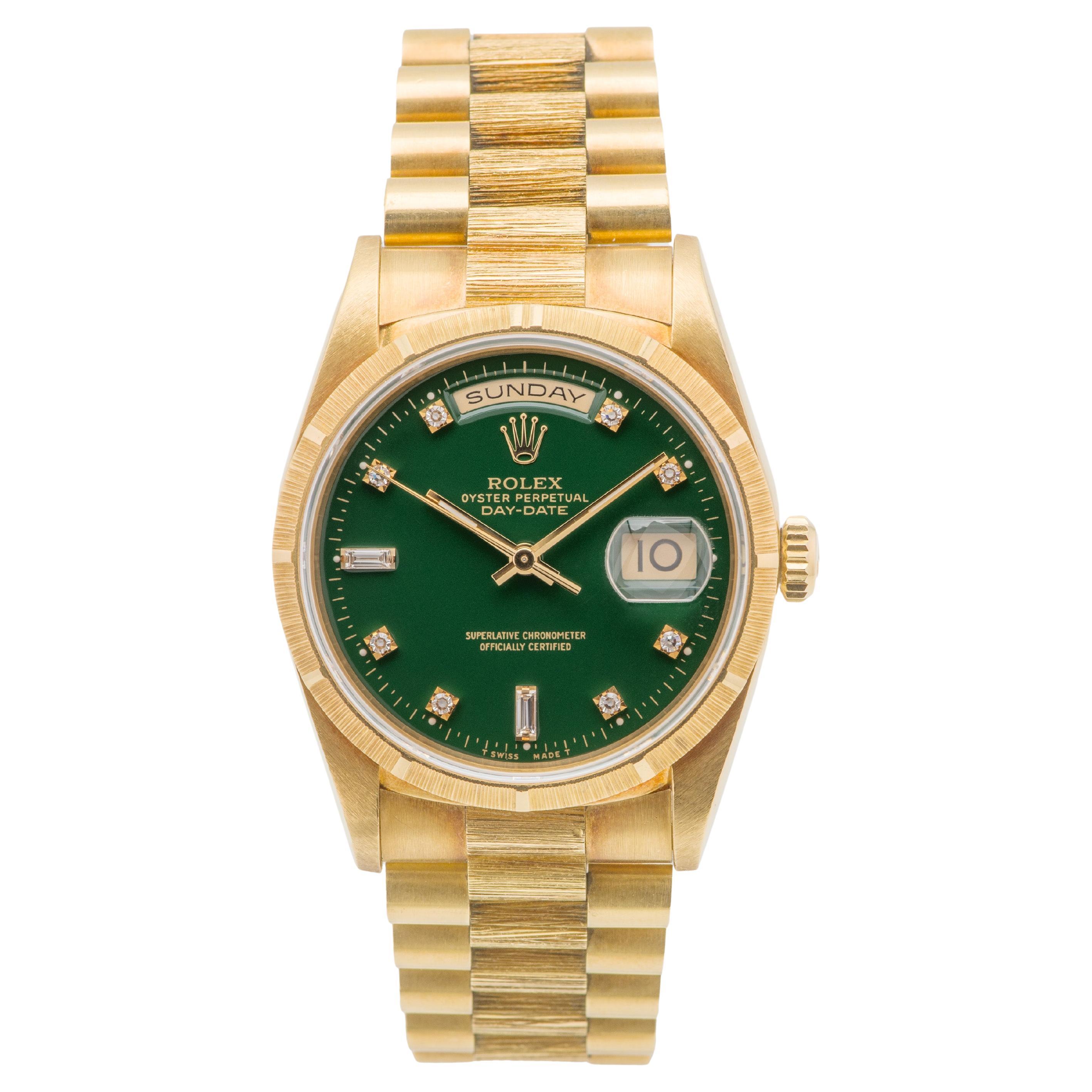 1994 Rolex Day Date British Racing Green Stella Diamond Dial Ref. 18248 im Angebot