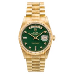 1994 Rolex Day Date British Racing Green Stella Diamond Dial Ref. 18248