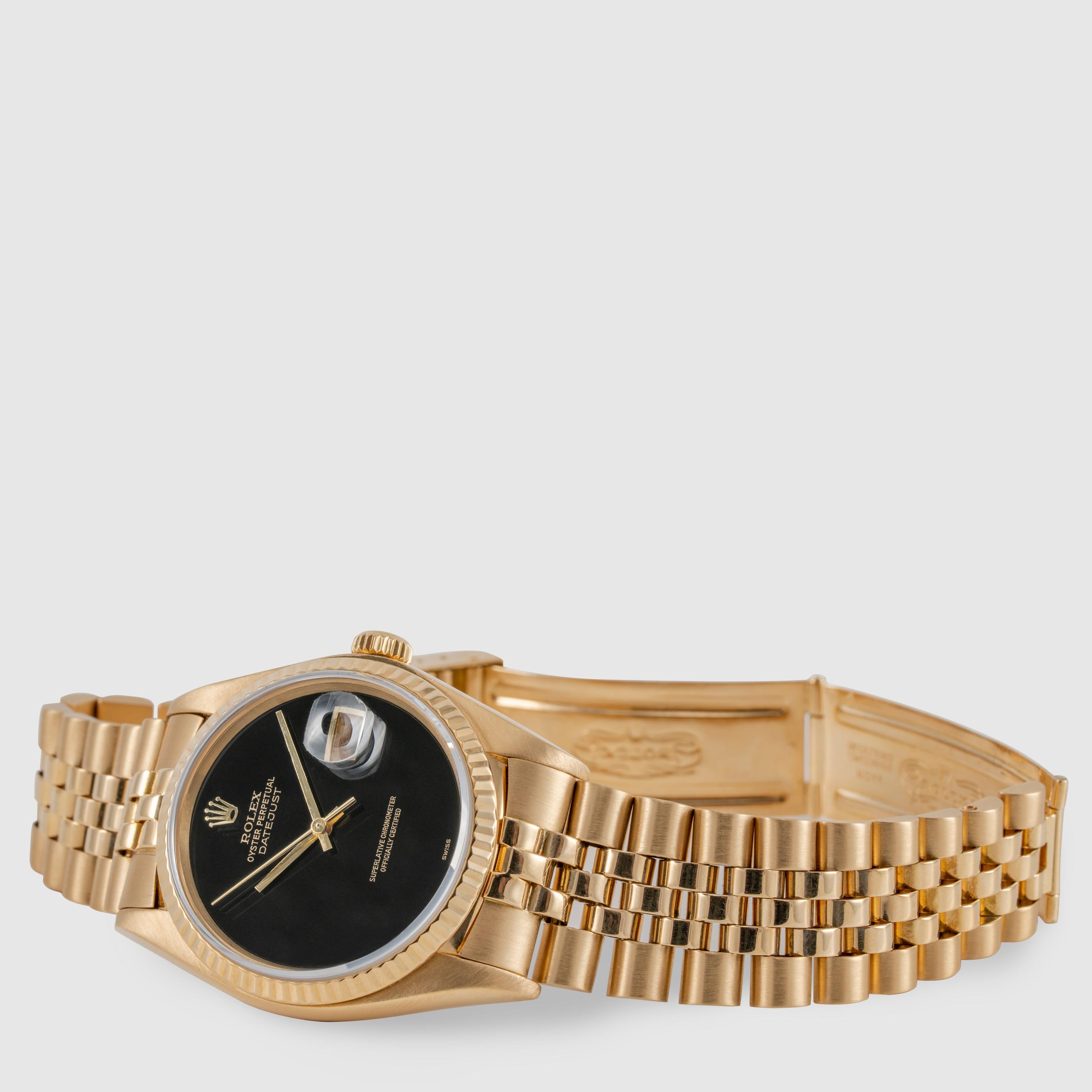 1980 Rolex Datejust Onyx Zifferblatt Ref. 16018 im Angebot 2