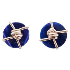 Cartier - Aldo Cipullo yellow gold and semiprecious stone earrings. 1973