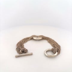 Tiffany & Co. Sterling Silver Multi-Strand Mesh Open Circle Toggle Bracelet