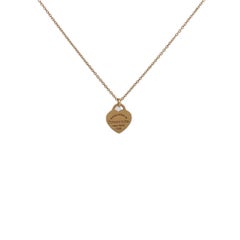 18K Yellow Gold Tiffany & Co Heart Tag Necklace Classic