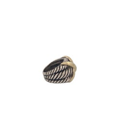 Large Sterling Silver and 18k Gold X David Yurman Ring
