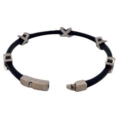 18K White Gold Elite Italy with Diamond Bracelet Xs