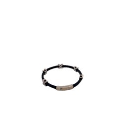 18K White Gold Elite Italy with Diamond Bracelet Xs