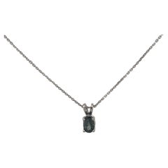 14K White Gold AGL Alexandrite Necklace with Chain