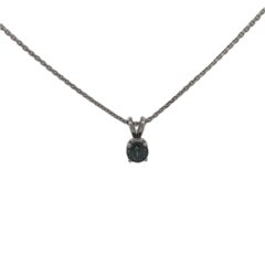 14K White Gold AGL Natural Alexandrite Necklace with Chain